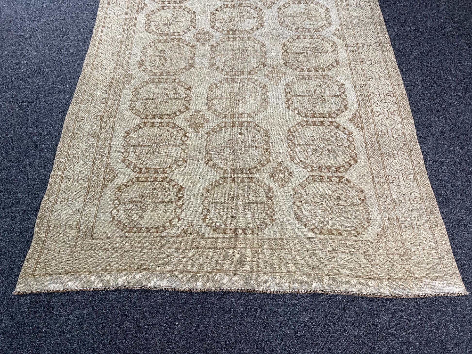 6'7"x9'6" feet Vintage Turkish Anatolian Rug,Beige Rug,881