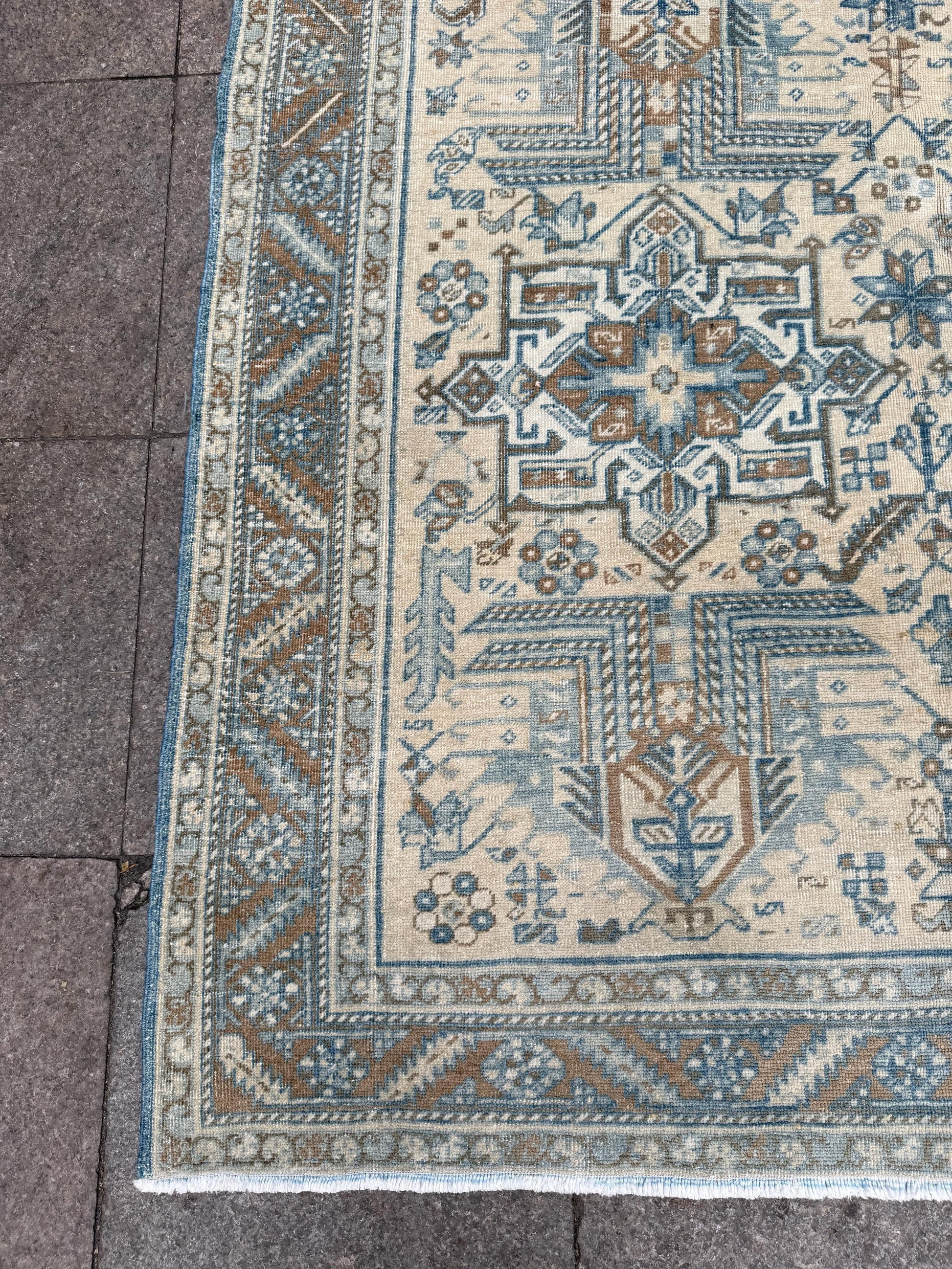 4'6"x6'3" feet Vintage Turkish Anatolian Rug,beige Floral Rug,131