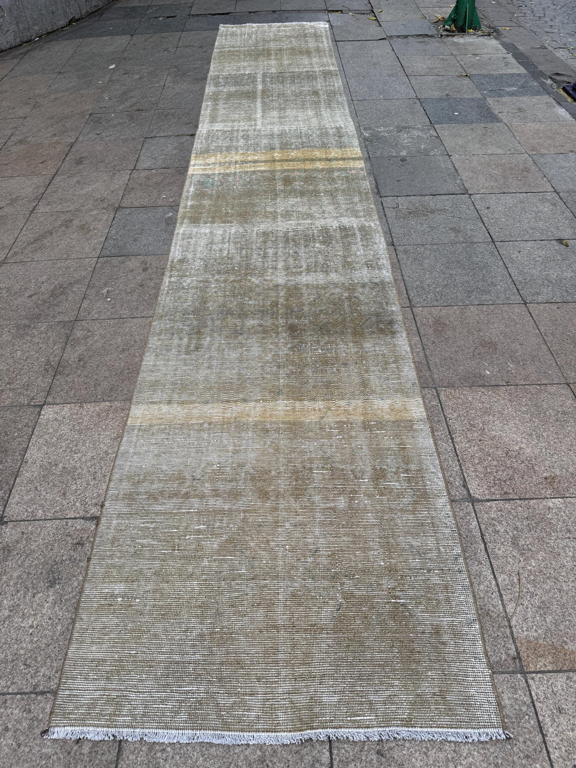 3'x16'5" feet Vintage Anatolian Wool Runner Rug,Beige Color Rug ,136