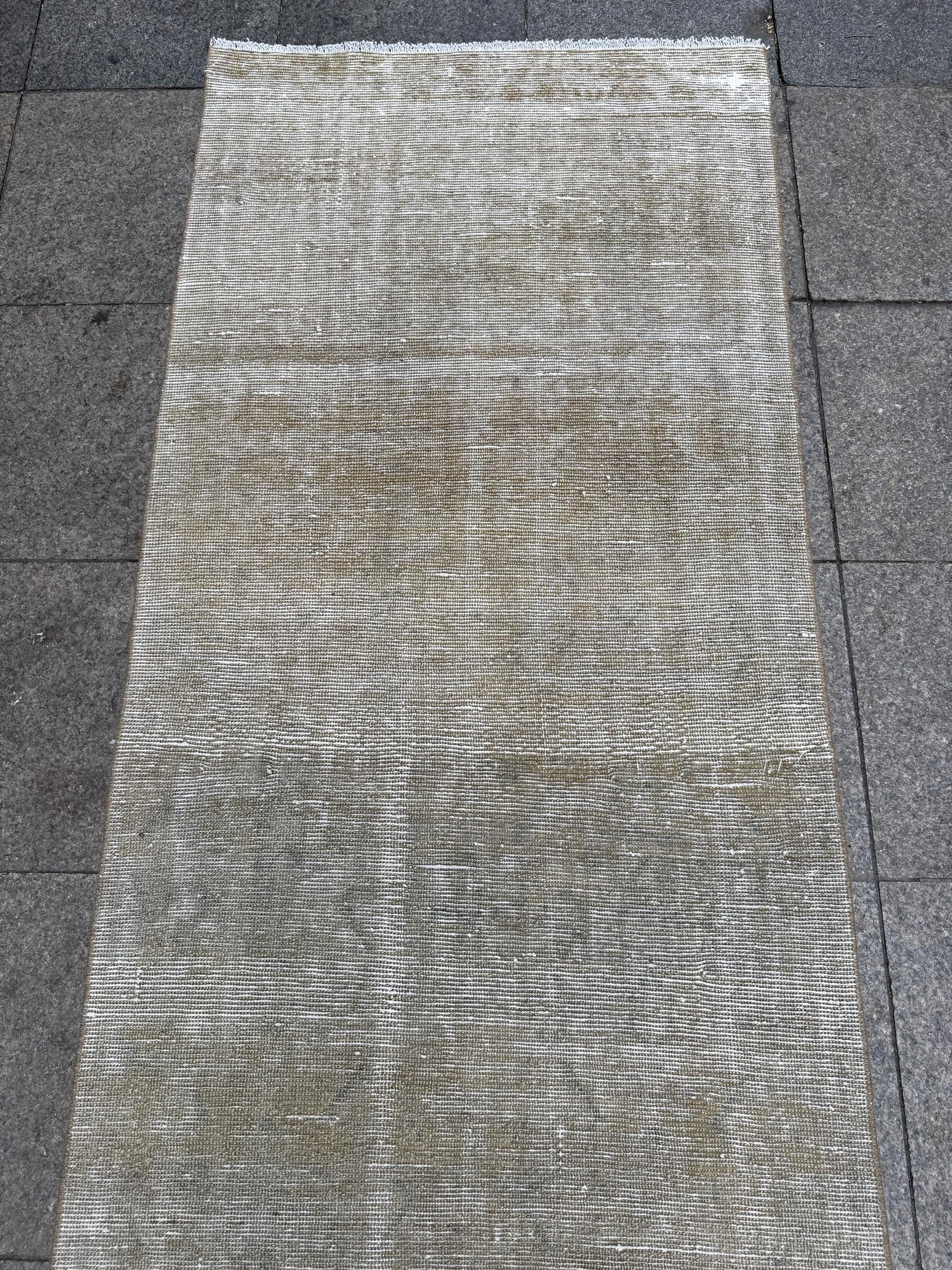 3'x16'5" feet Vintage Anatolian Wool Runner Rug,Beige Color Rug ,136