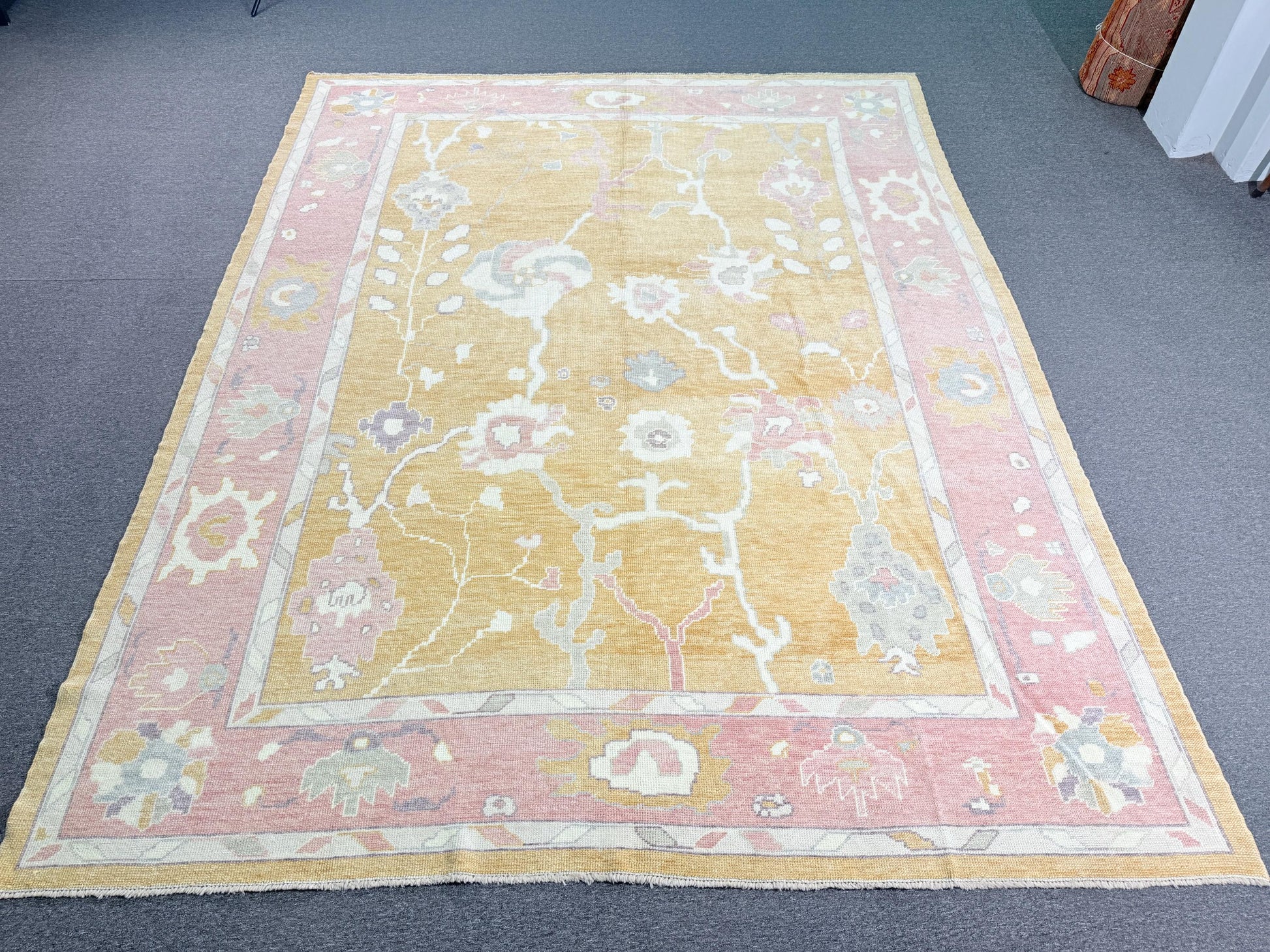9'5"x12' feet Turkish Oushak Rug,Yellow Color Rug,069