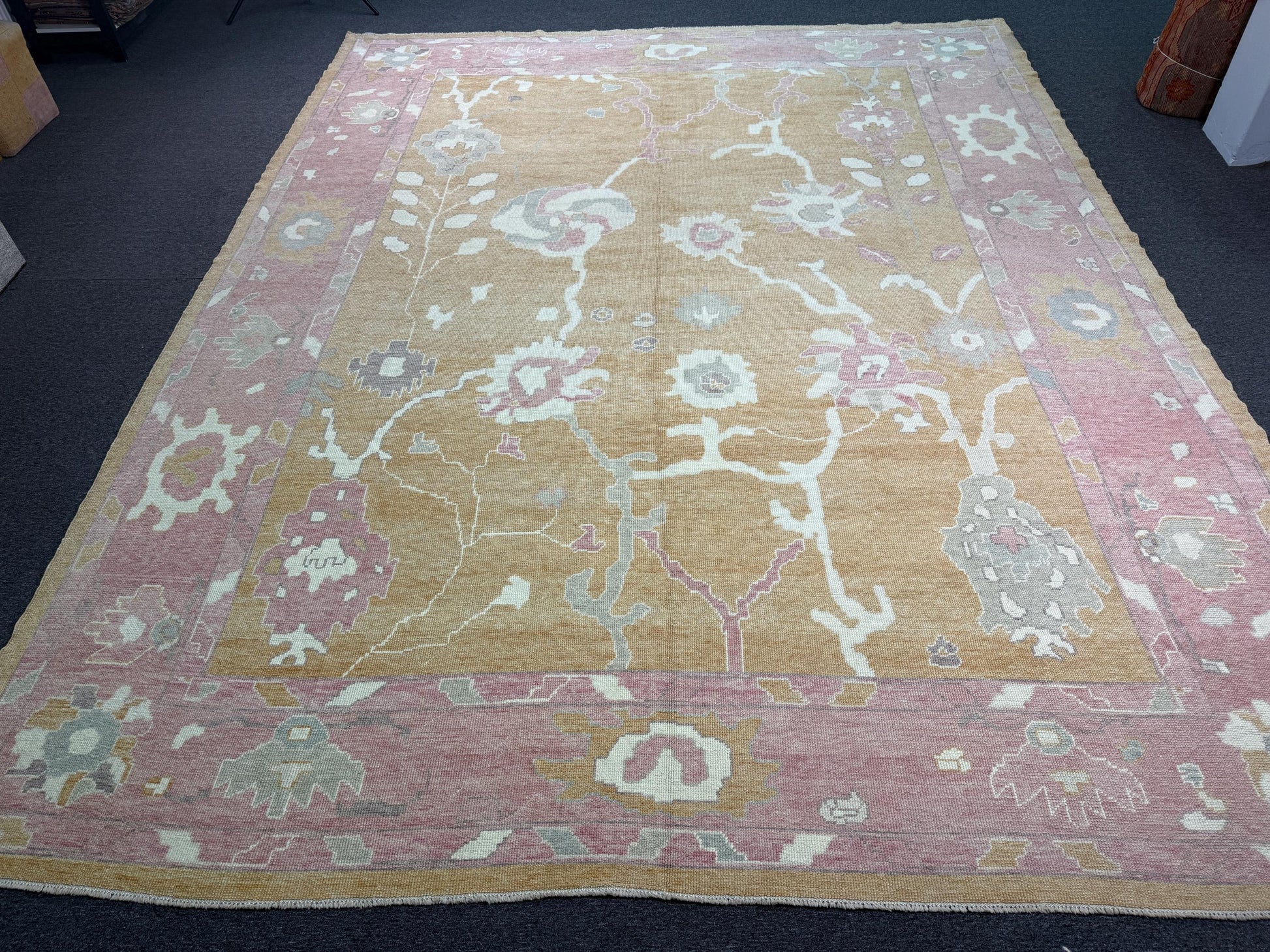 12'x15' feet Turkish Oushak Rug,Yellow Color Rug,075