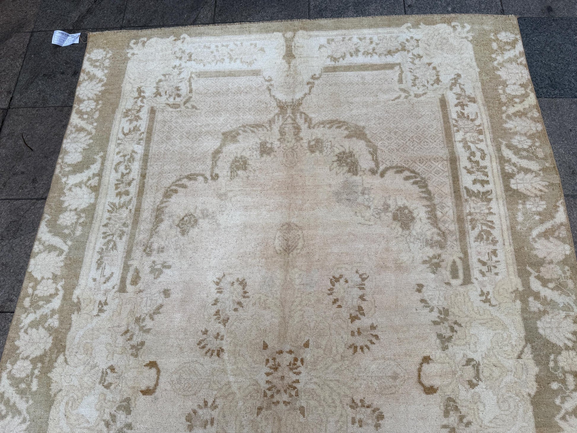 5'11"x9'2" feet Vintage Turkish Anatolian Rug,Beige Floral Rug,60