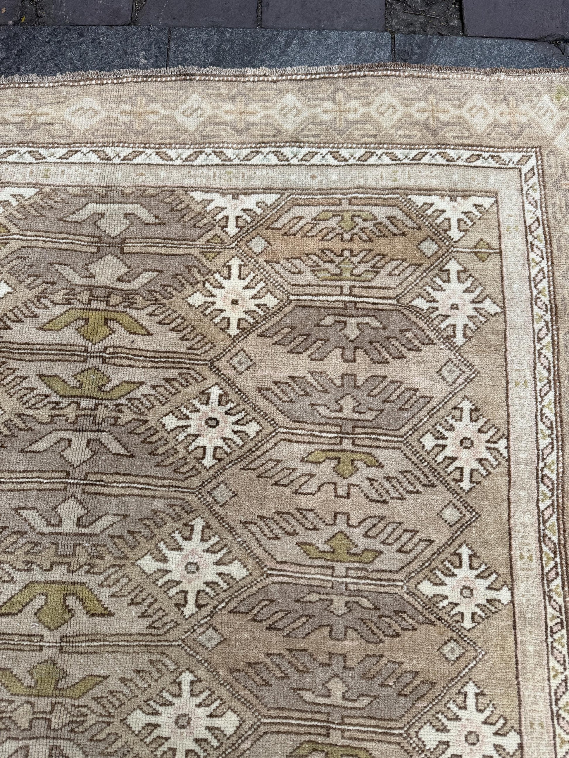 6'x7'9" feet Vintage Turkish Anatolian Rug,Natural color Geometric Rug,79