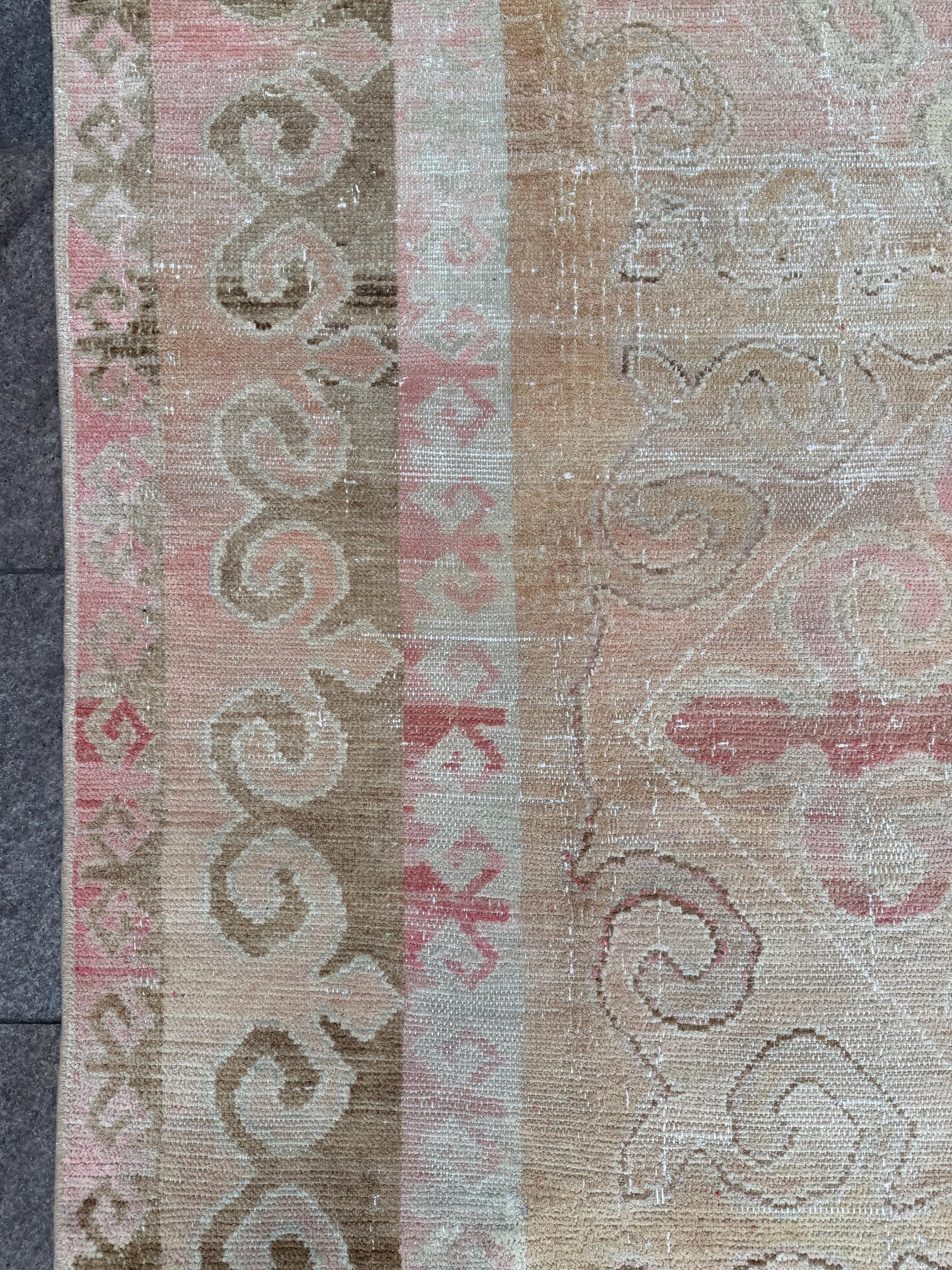 6'5"x10'3" feet Vintage Turkish Anatolian Rug,Orange Color Geometric Rug,92