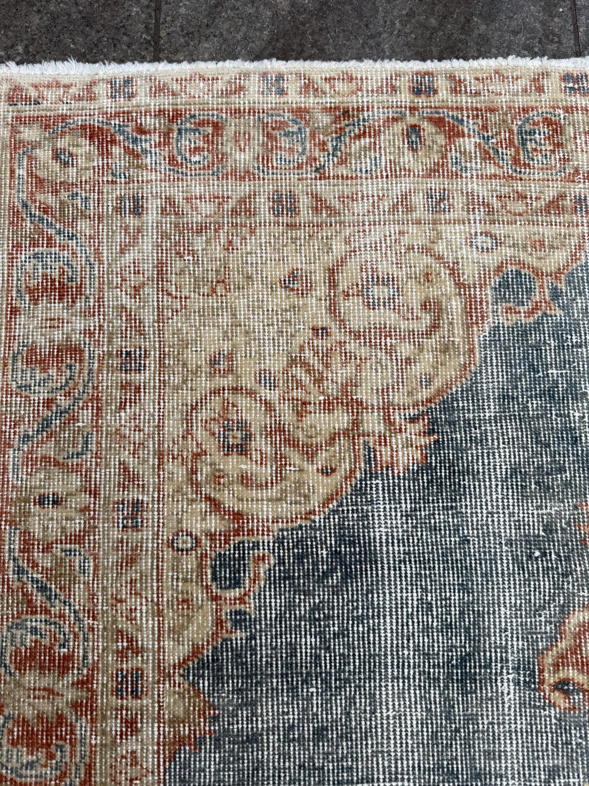 3'8"x6'5" feet Vintage Anatolian Wool Rug,Floral Decoritive Blue Rug ,289