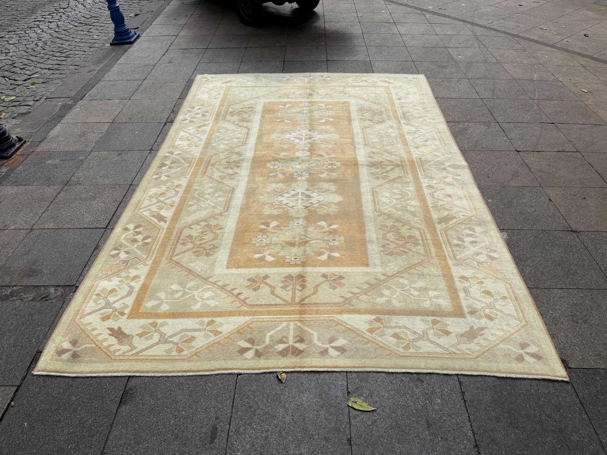 6'7"x9'7" feet Vintage Turkish Anatolian Rug,Orange Color Geometric Rug,363