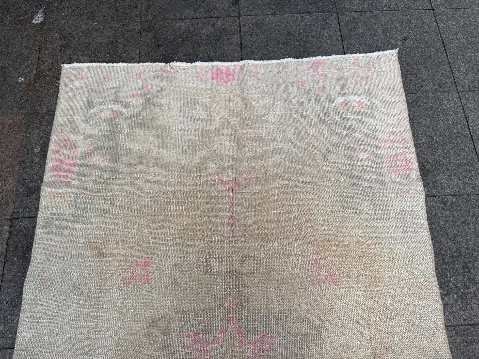 4'3"x7'3" feet Vintage Turkish Anatolian Rug,Beige Color Rug,407