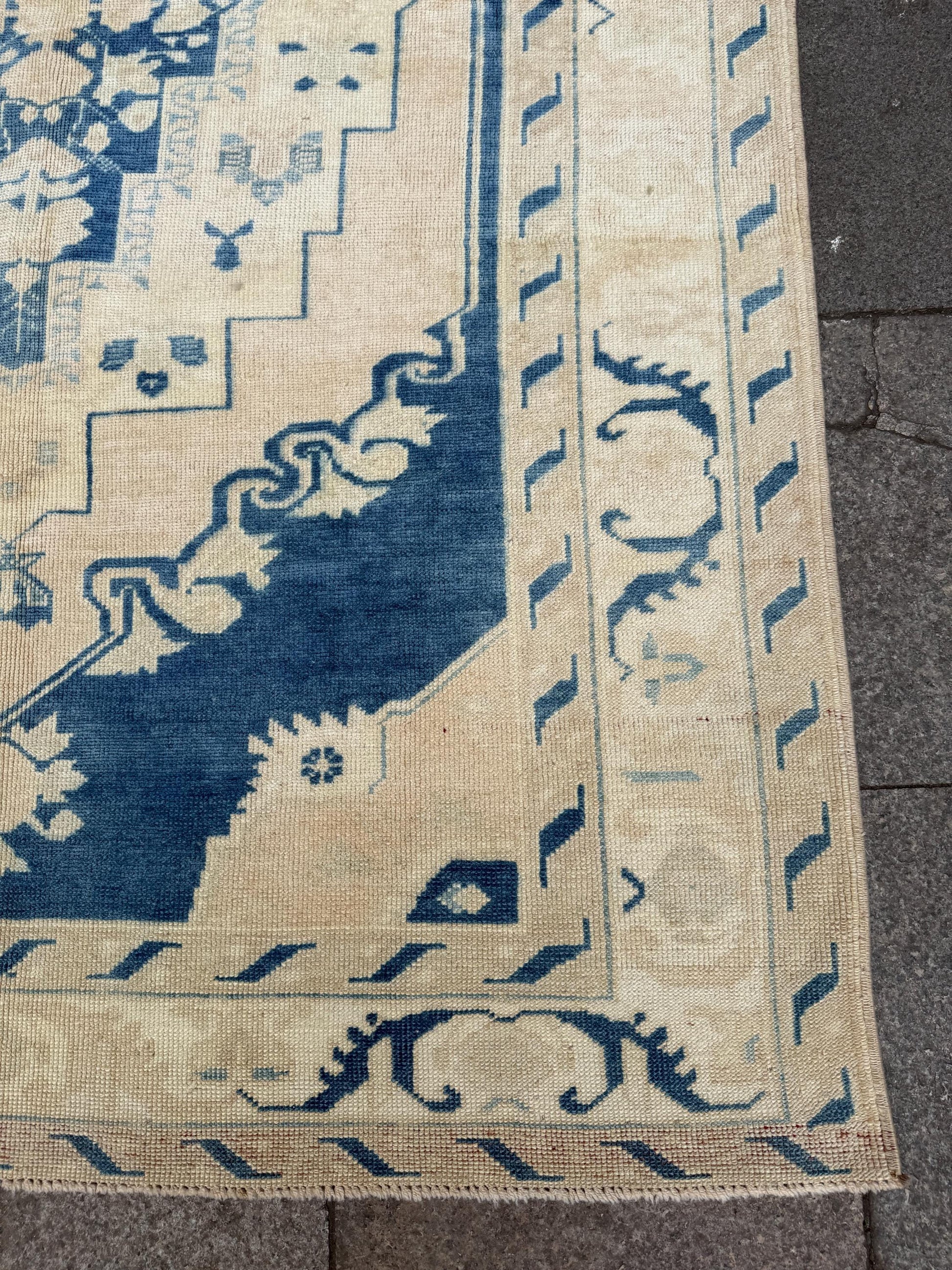 4'8"x6'10" feet Vintage Turkish Anatolian Rug,Blue Color Rug,410
