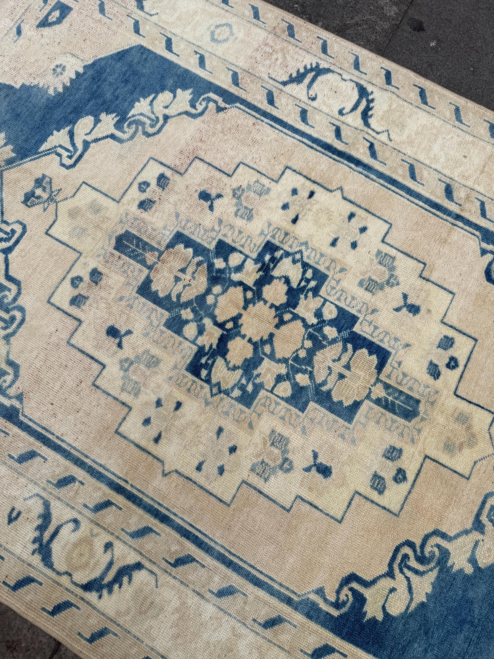 4'8"x6'10" feet Vintage Turkish Anatolian Rug,Blue Color Rug,410