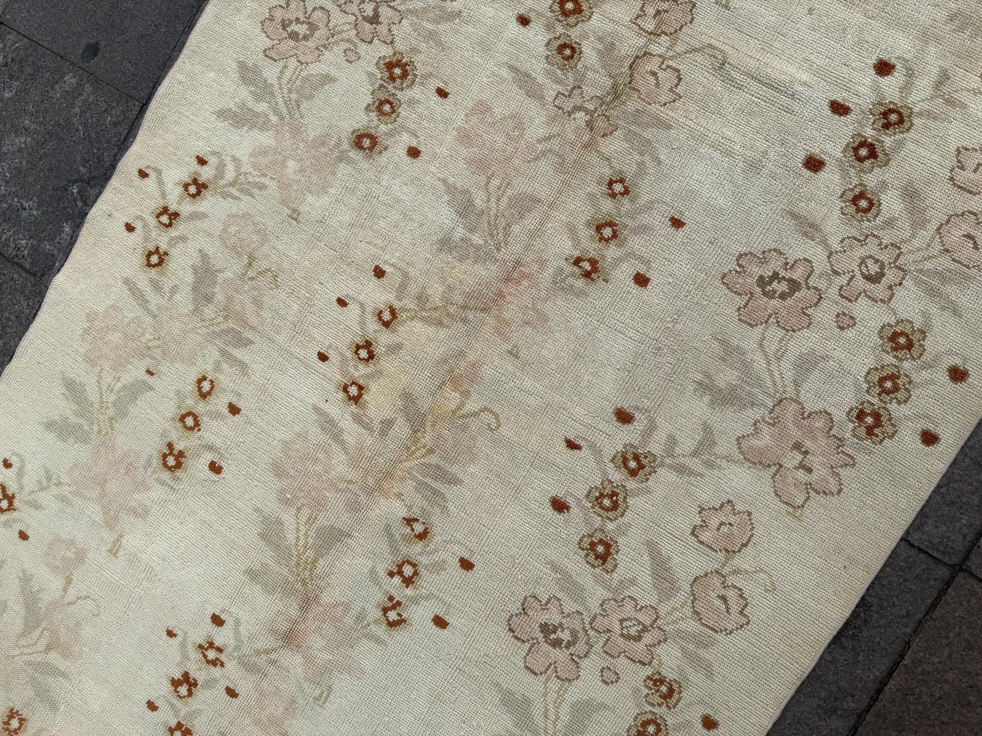 5'x9' feet Vintage Turkish Anatolian Rug,Beige Color Floral Rug,426