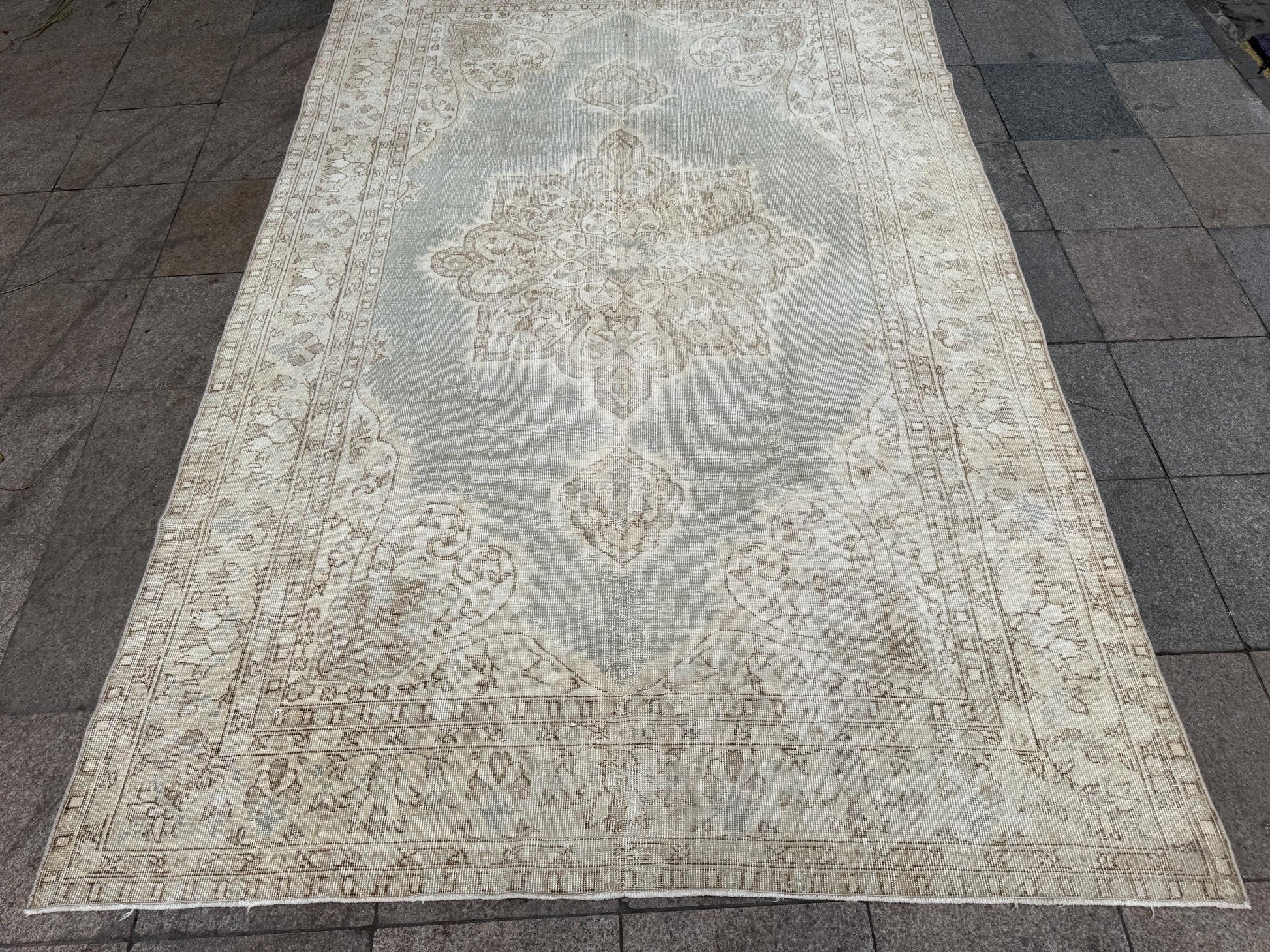 6'8"x10'5" feet Vintage Turkish Anatolian Rug,Blue Color Rug,428