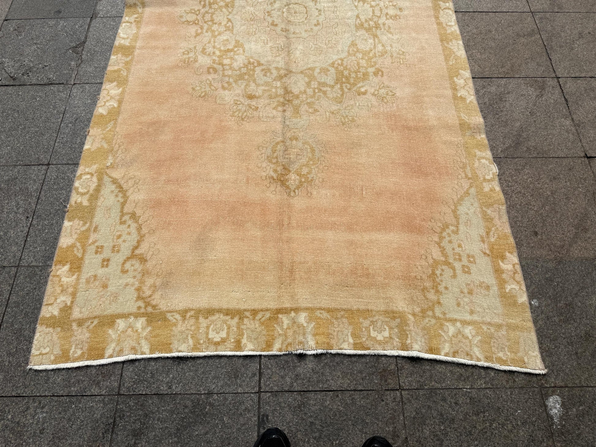 5'x10'5" feet Vintage Turkish Anatolian Rug,Brick Color Floral Rug,304