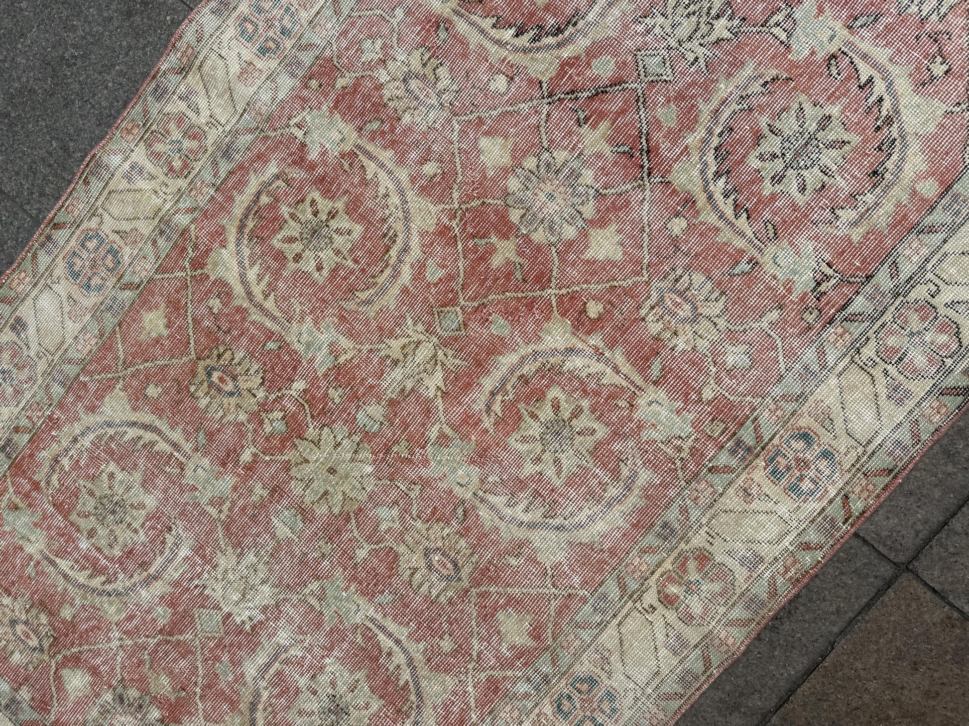 3'10"x6'7" feet Vintage Turkish Anatolian Rug,Brick Color Rug,465