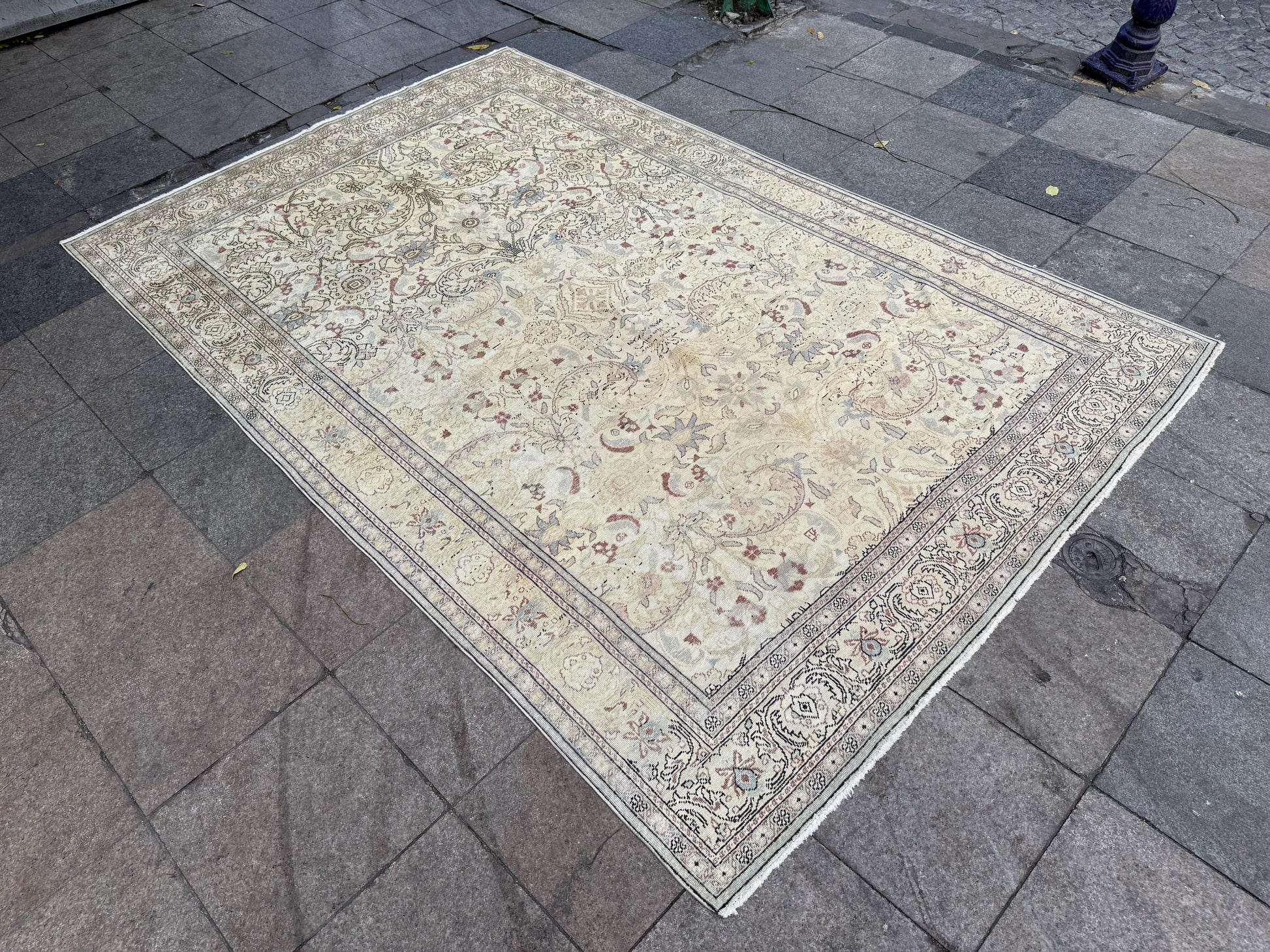 6'4"x9'5" feet Vintage Turkish Anatolian Rug,Beige Color Rug,480