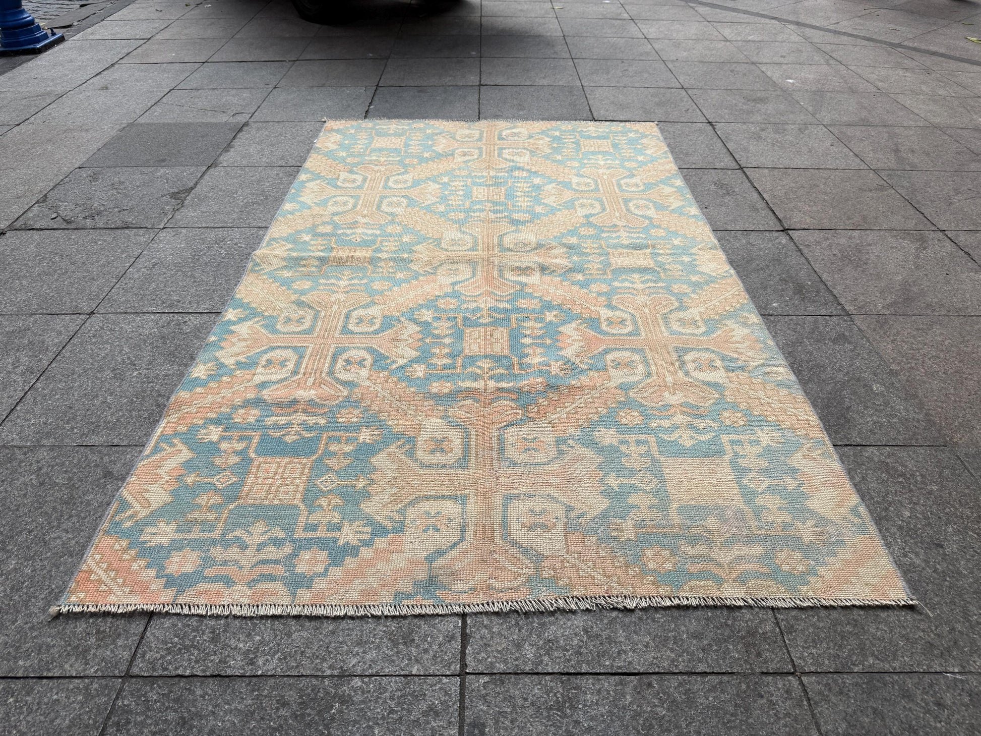 3'9"x6'3" feet  Vintage Turkish Anatolian Rug,Brick Color Rug,529