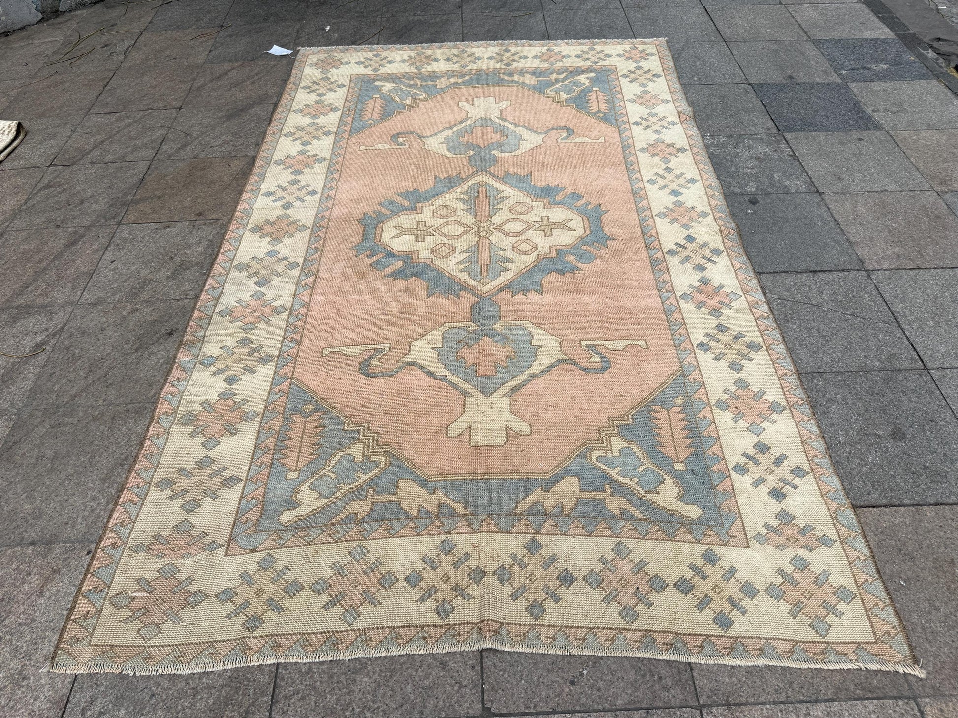 5'7"x9'3" feet Vintage Turkish Anatolian Rug,Pink Color Rug,585