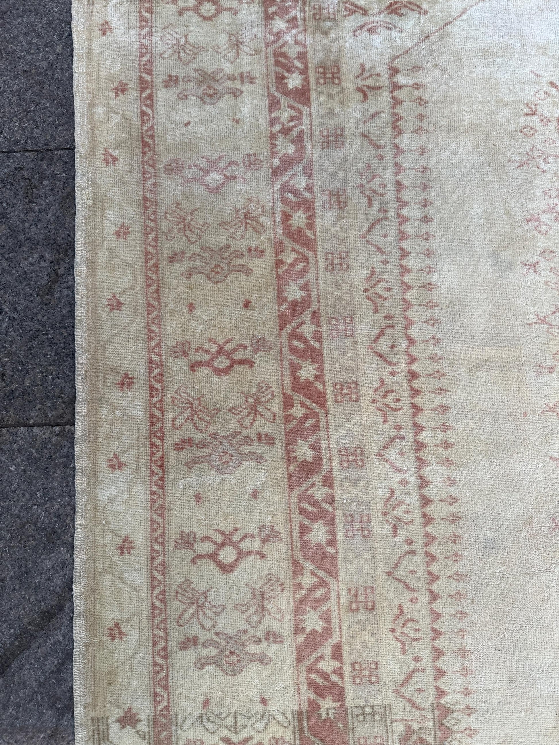 6'6"x9'4" feet Vintage Turkish Anatolian Rug,Beige Color Rug,591