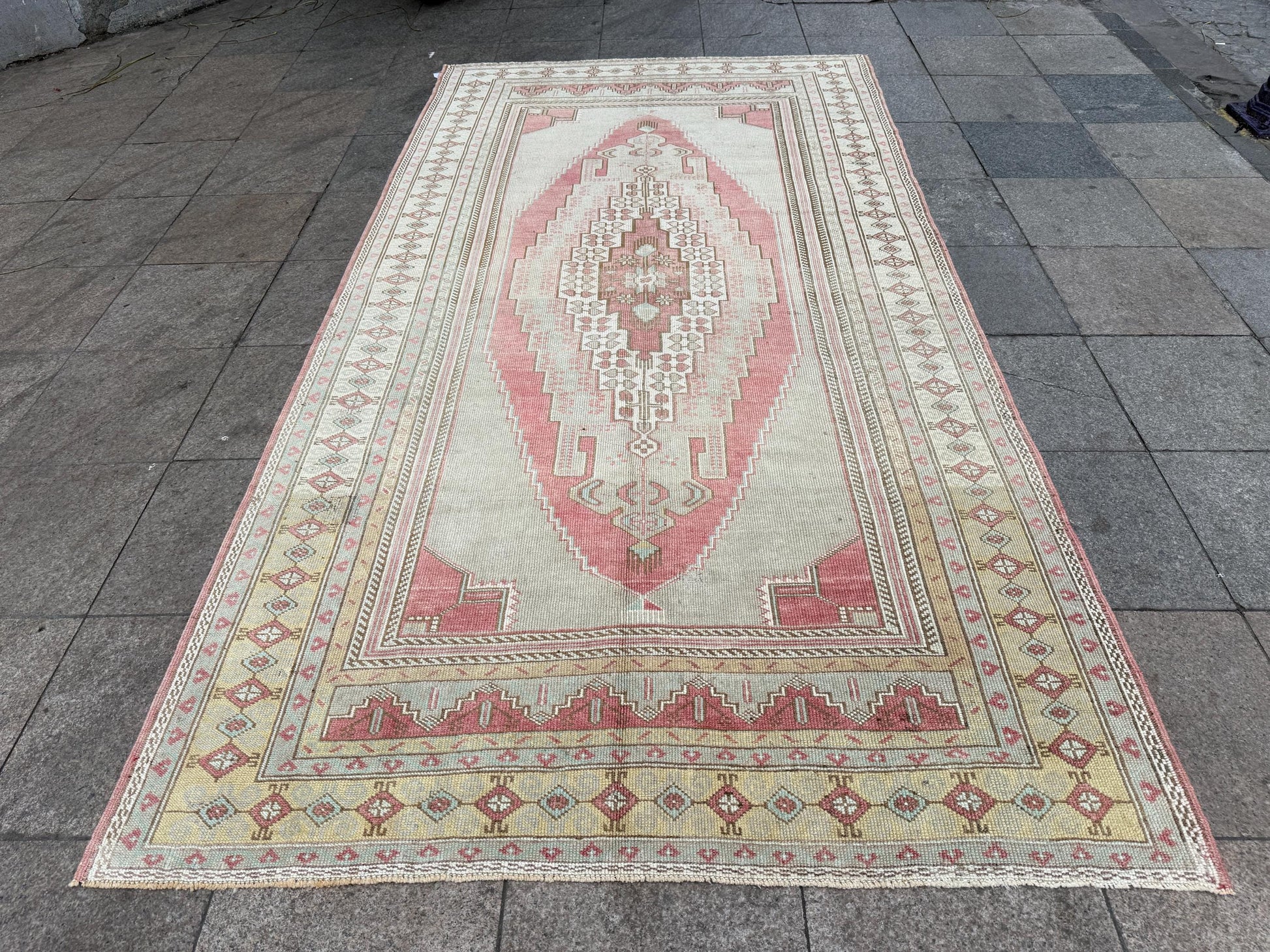 5'3"x10' feet Vintage Turkish Anatolian Rug,Brick Color Rug,757