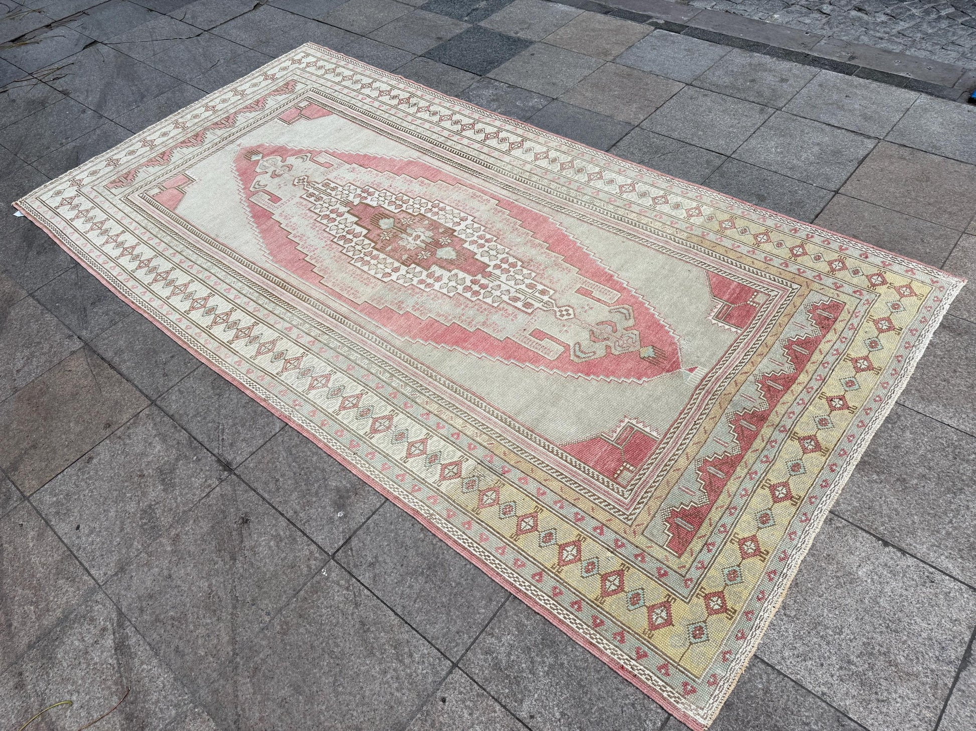 5'3"x10' feet Vintage Turkish Anatolian Rug,Brick Color Rug,757