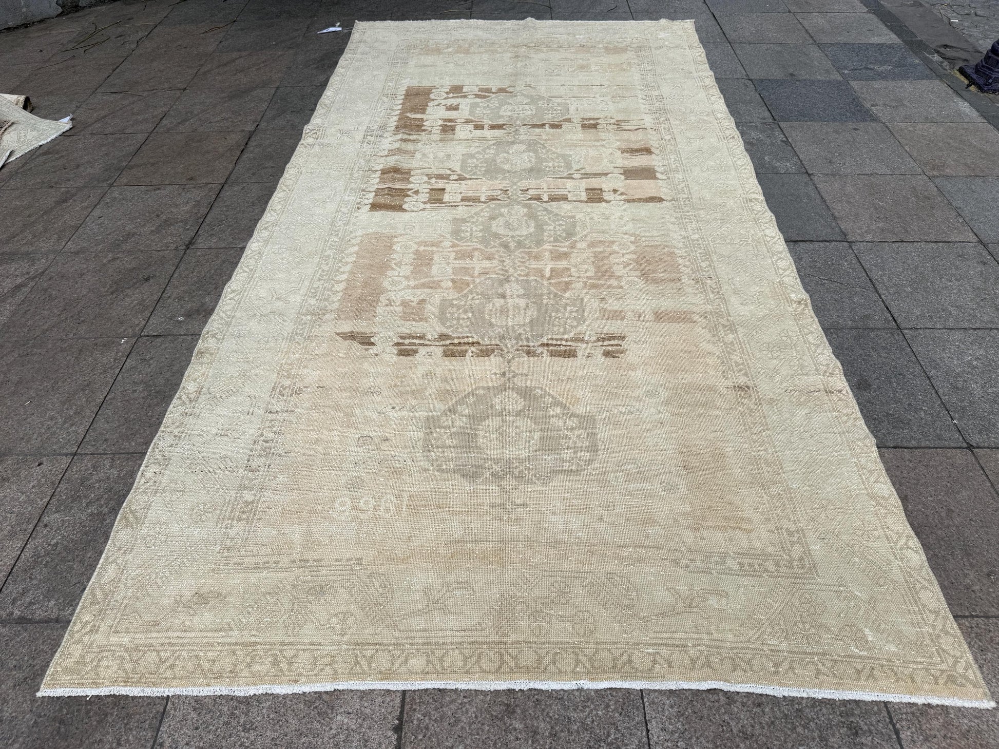 5'4"x10'7" feet Vintage Turkish Anatolian Rug,Beige Color Rug,785
