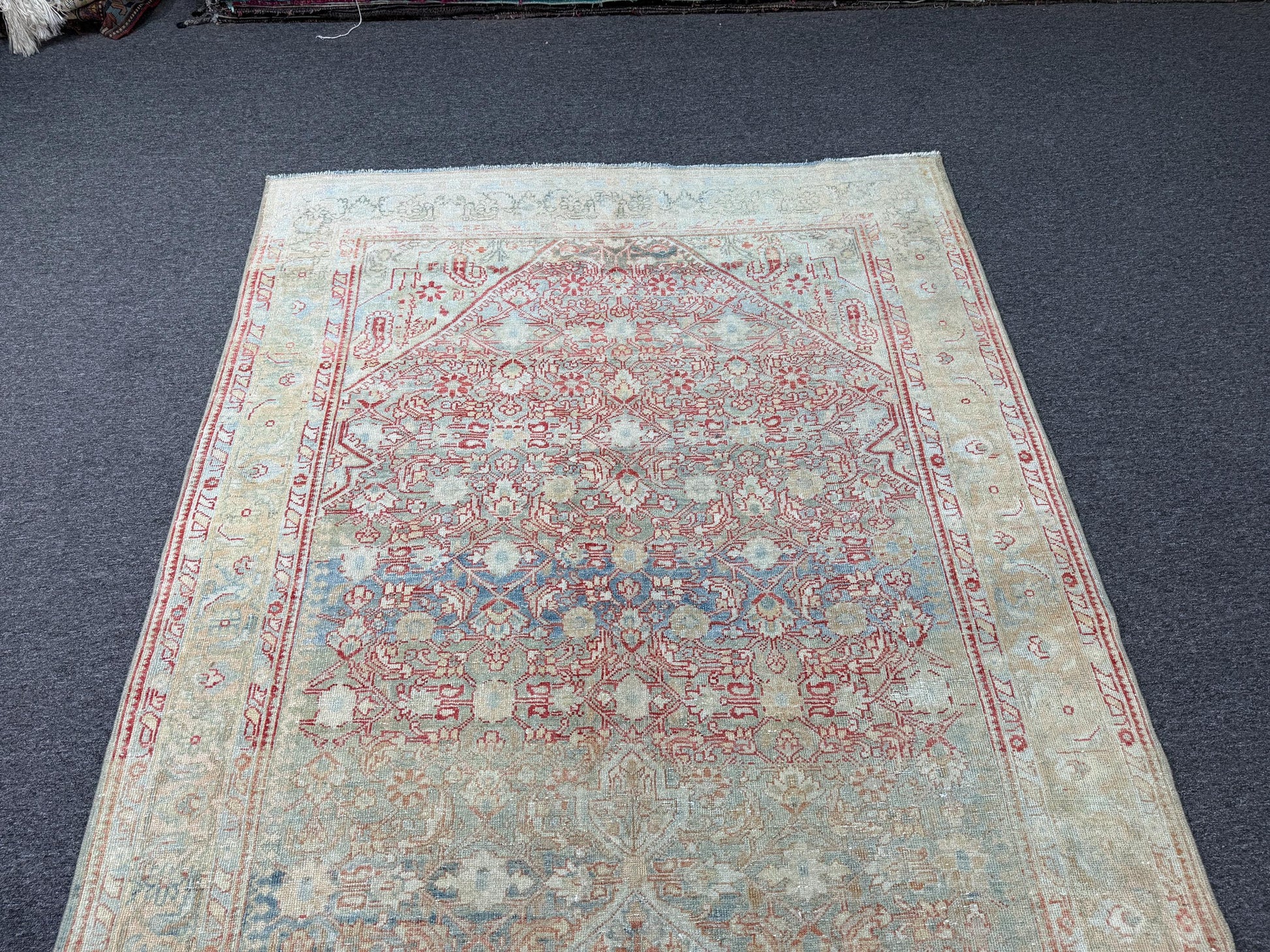 5'2"x12'3" feet Vintage Turkish Anatolian Rug,Blue Color Rug,013