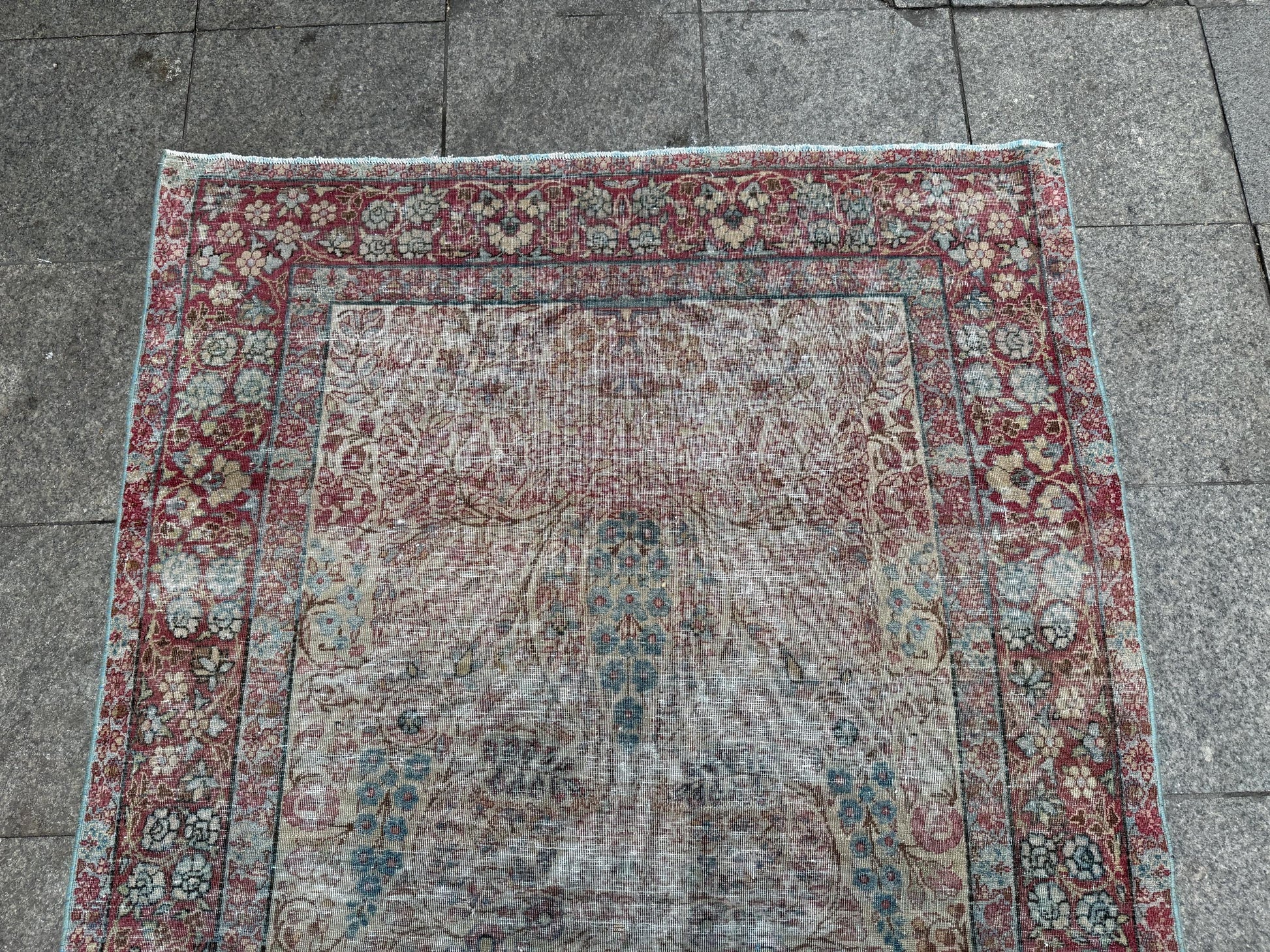 4'7"x7'2" feet Vintage Turkish Anatolian Rug,Beige Color Rug,014