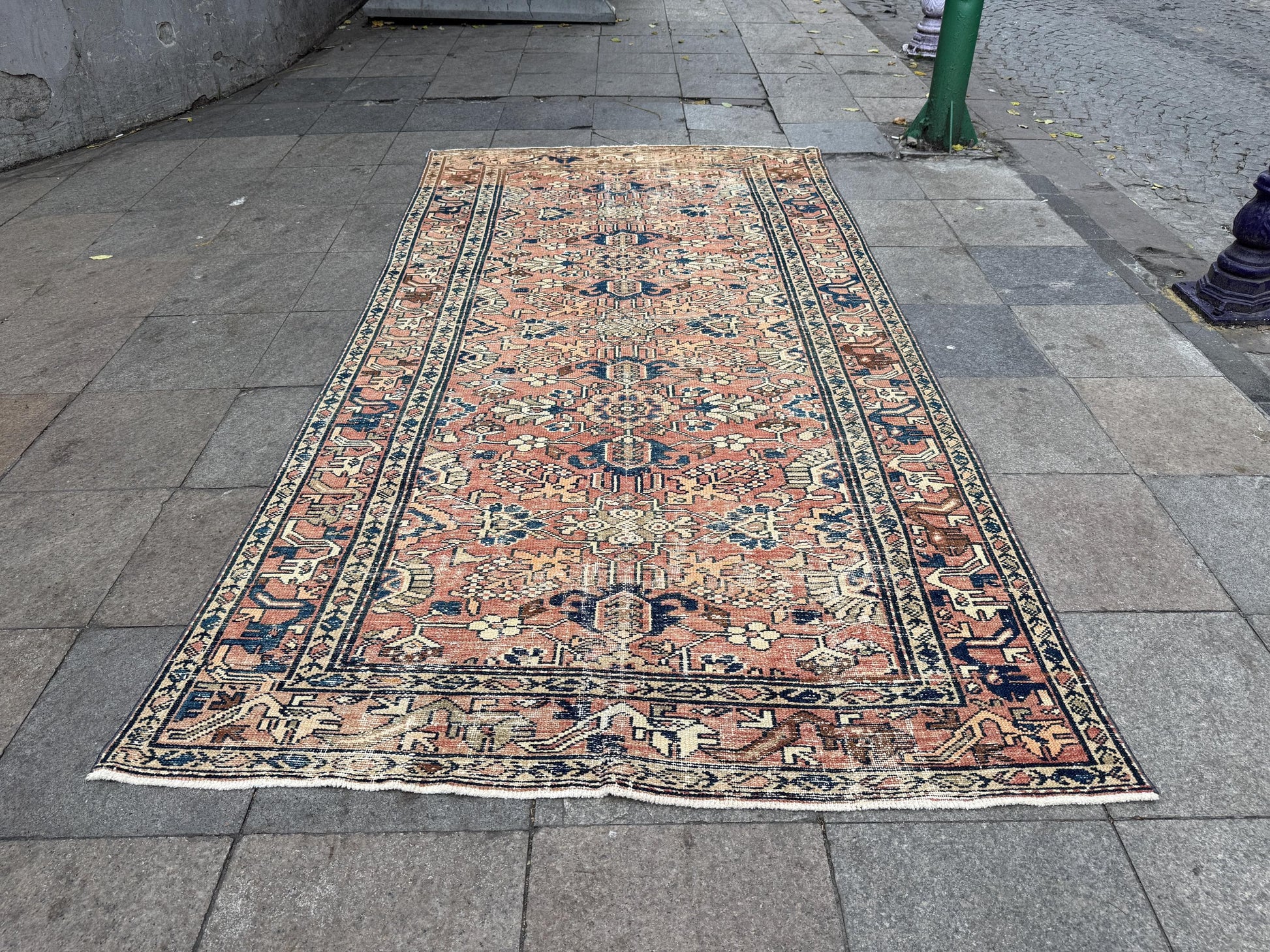 5'1"x9'8" feet Vintage Turkish Anatolian Rug,Brick Color Rug,017
