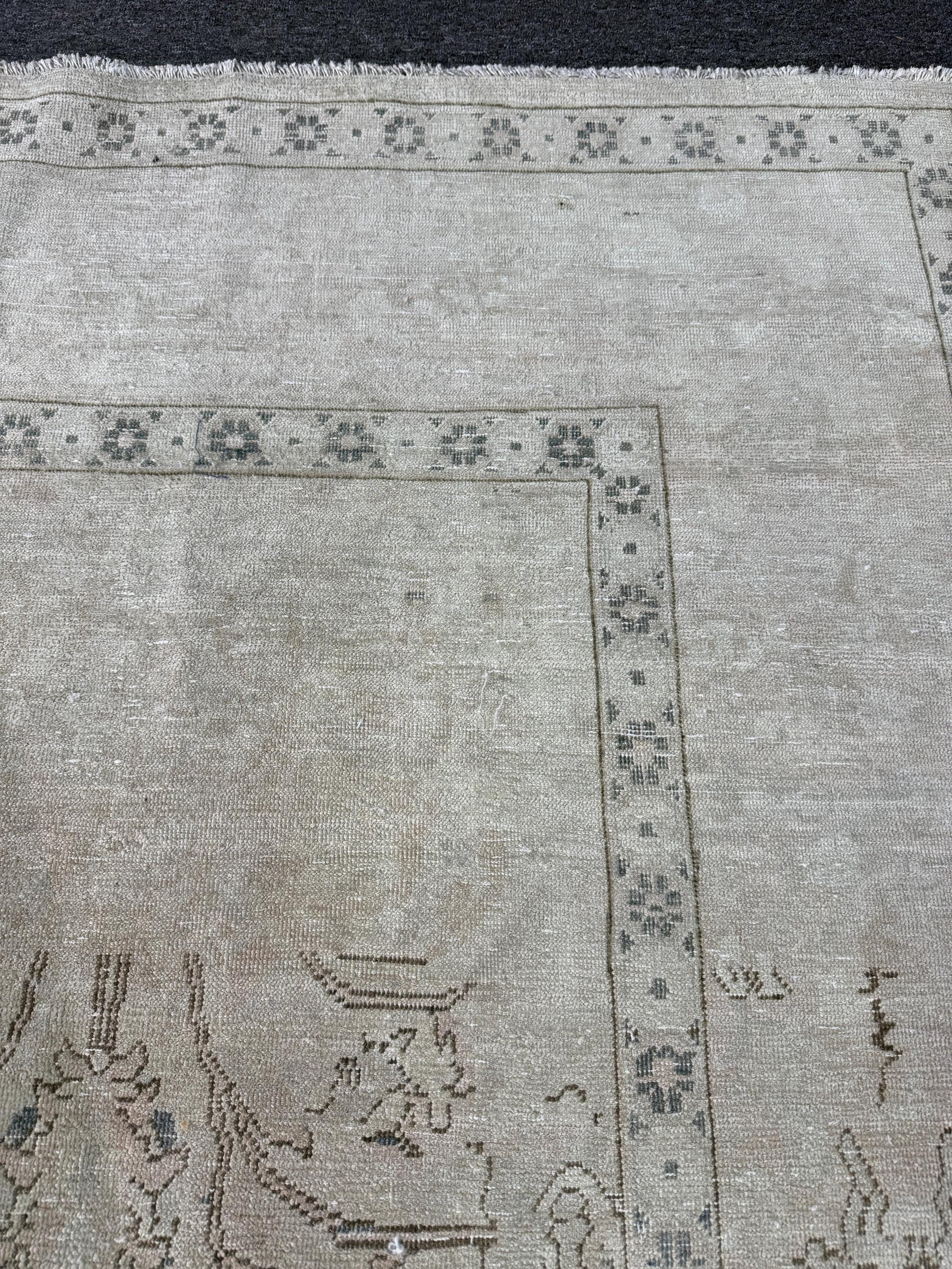 8'x12'3" feet Vintage Turkish Anatolian Rug,Beige Color Rug,23