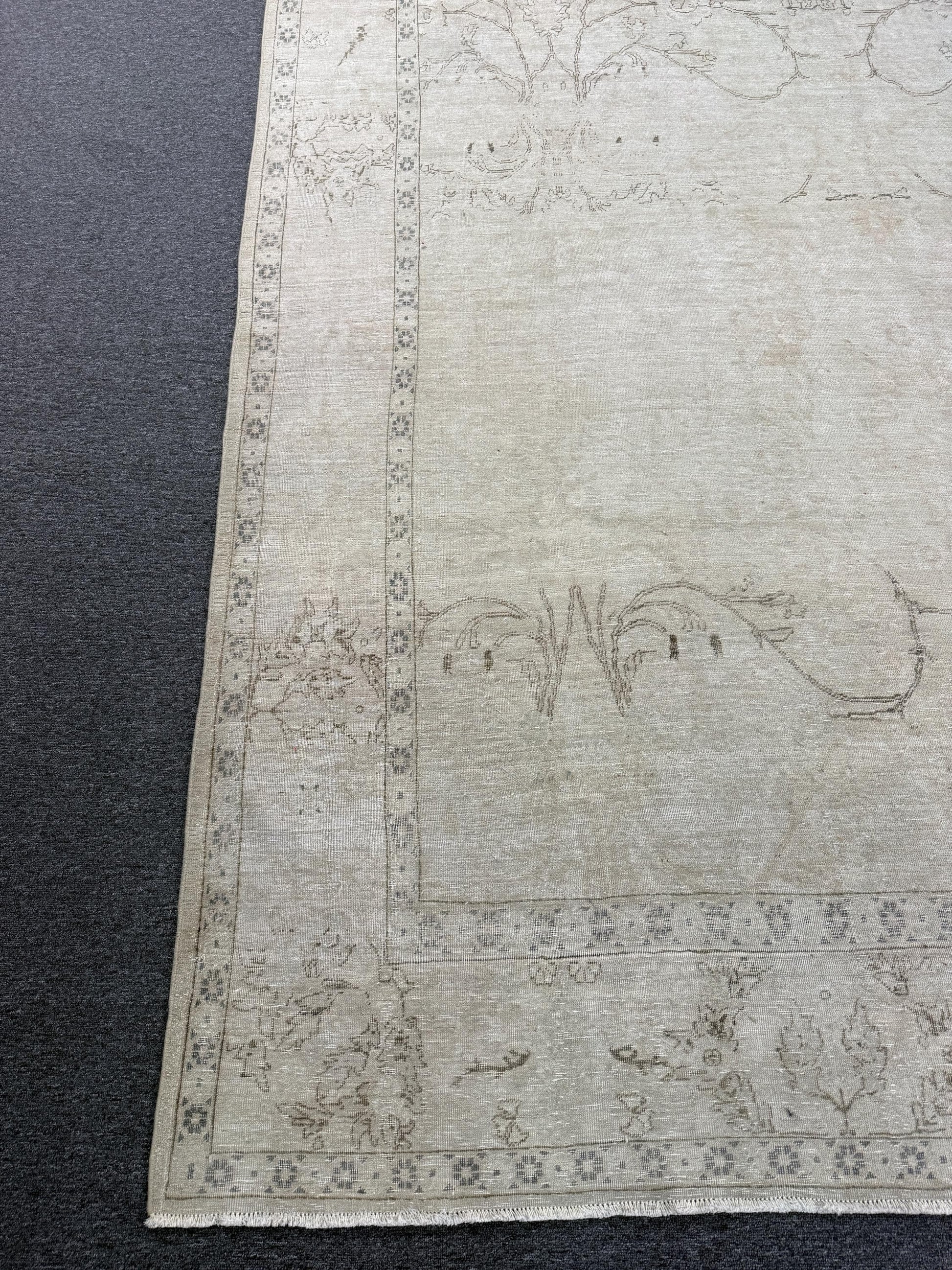 8'x12'3" feet Vintage Turkish Anatolian Rug,Beige Color Rug,23