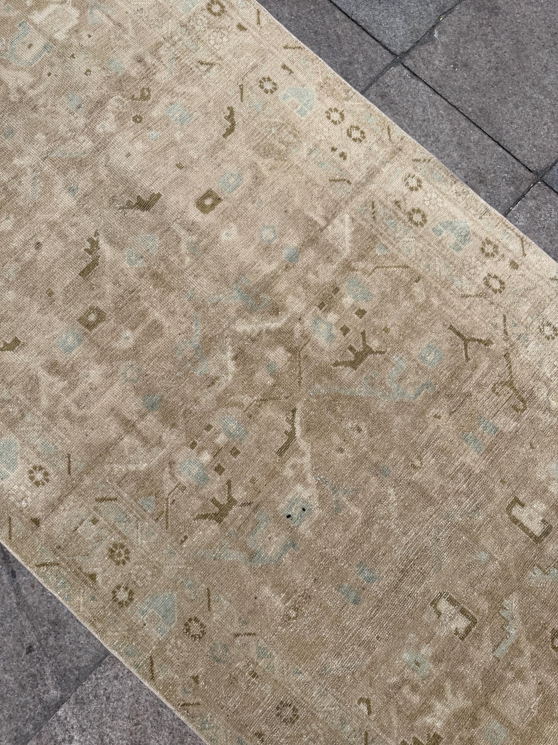 3'9"x10' feet Vintage Anatolian Wool Runner Rug,Natural Color Rug ,29