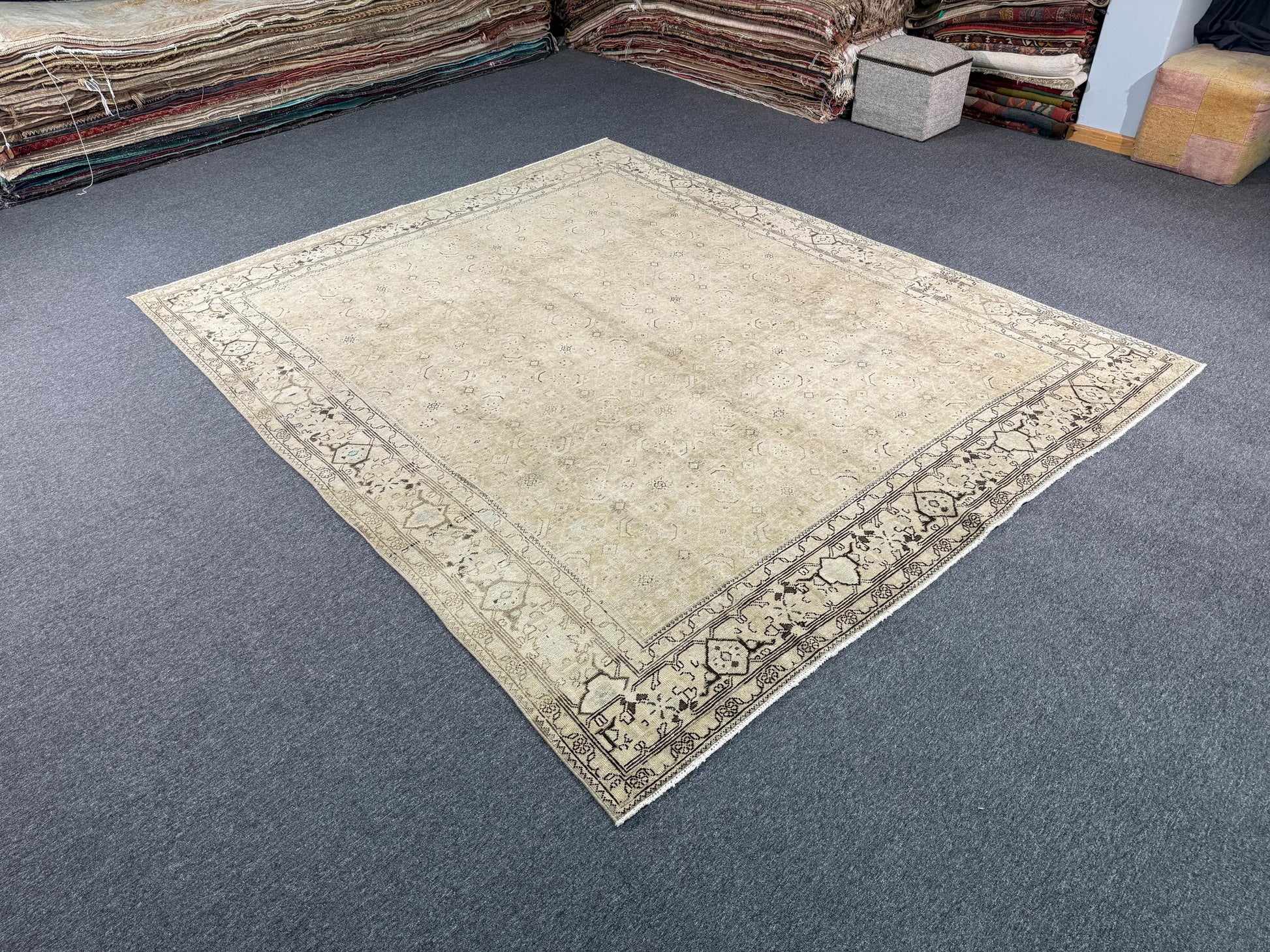 8'4"x10'2" feet Vintage Turkish Anatolian Rug,Natural Color Rug,46