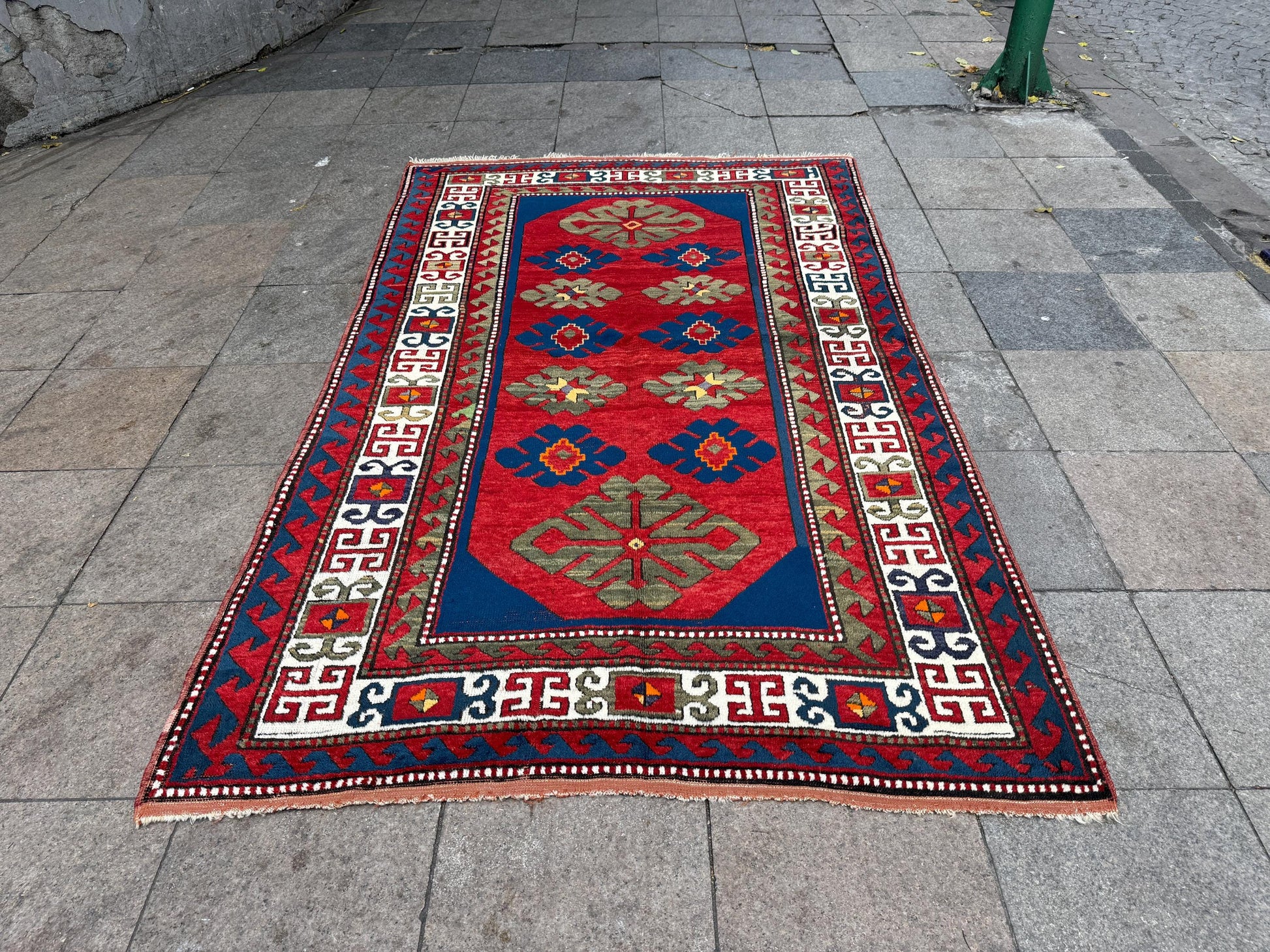 5'x7'11" feet Vintage Turkish Anatolian Rug,Red Color Rug,62