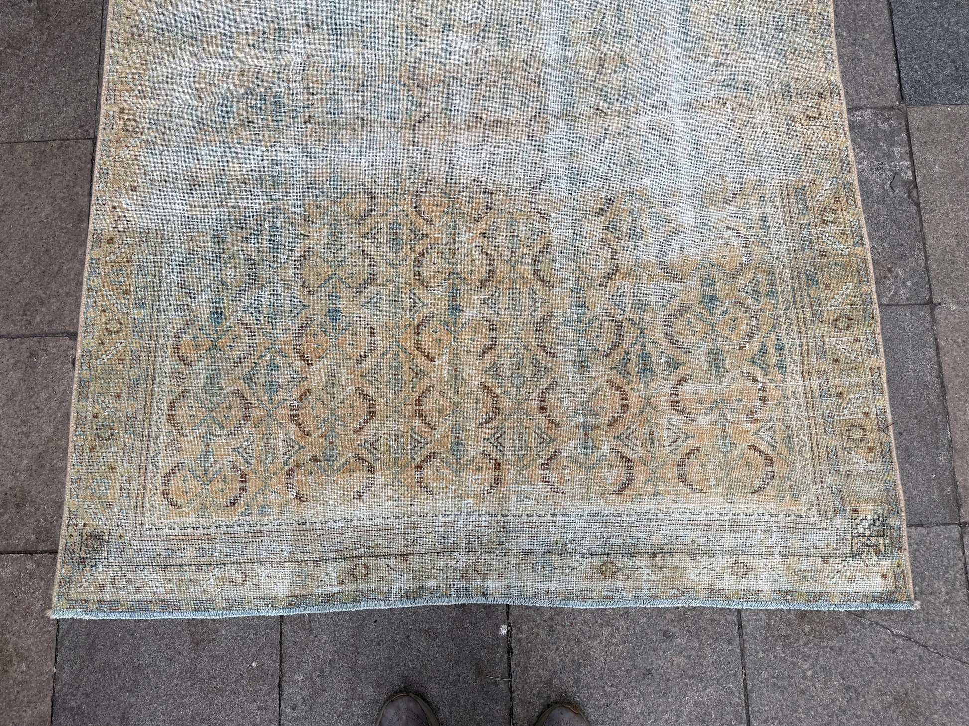 4'10"x6'10" feet  Vintage Turkish Anatolian Rug,Beige Color Rug,75