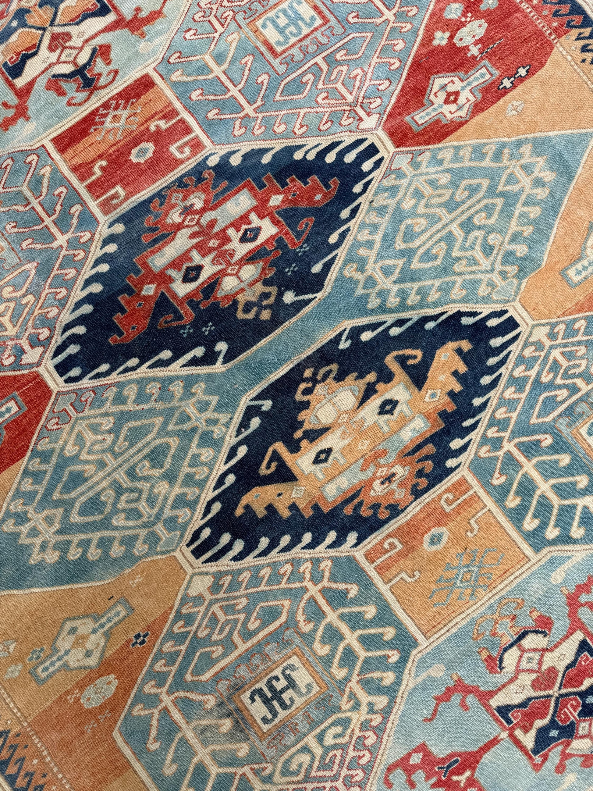 6'9"x9'4" feet Vintage Anatolian Wool Runner Rug, Red Color Rug ,86