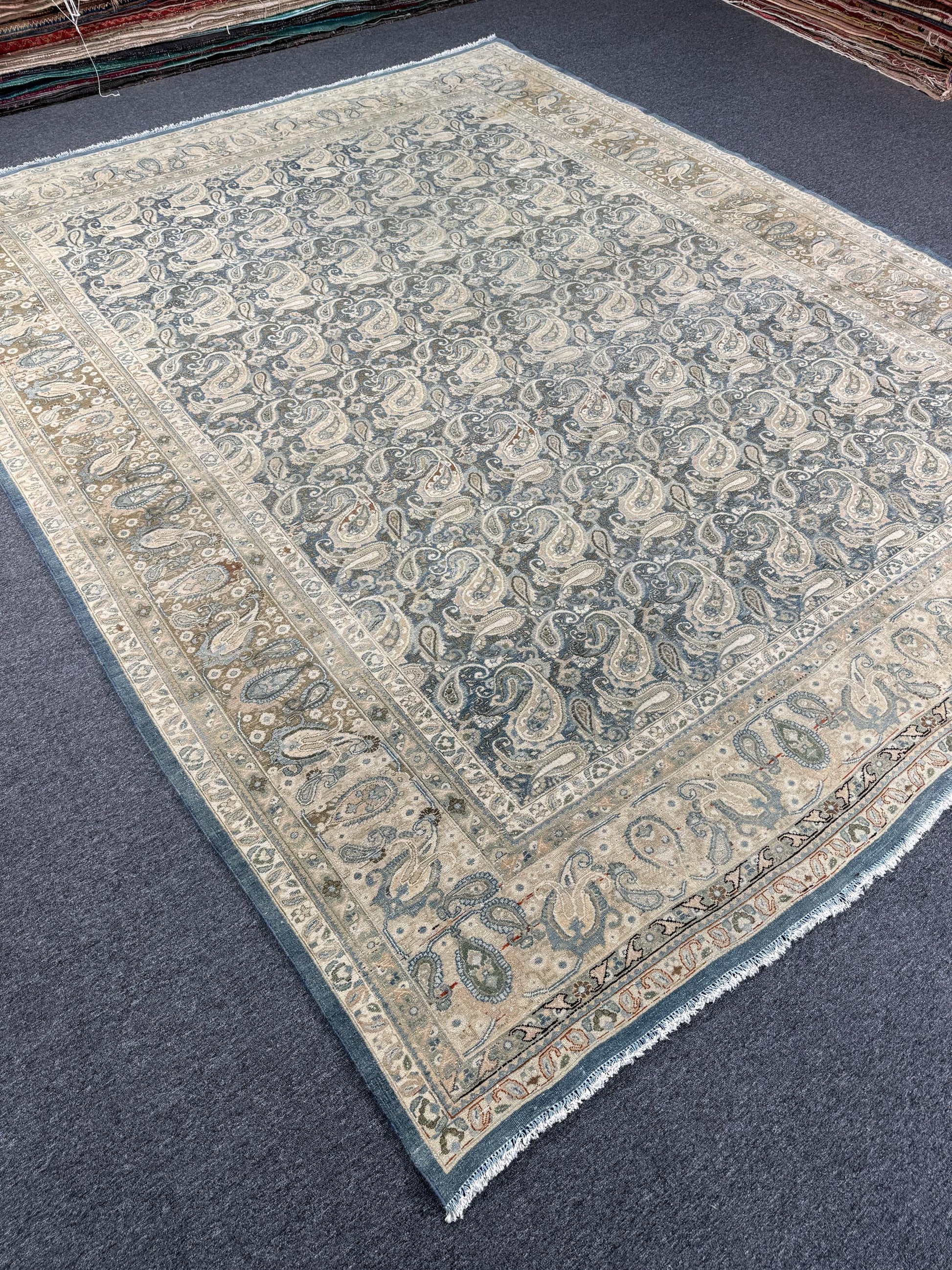 9'9"x12'4" feet Vintage Turkish Anatolian Rug,Blue Color Rug,115