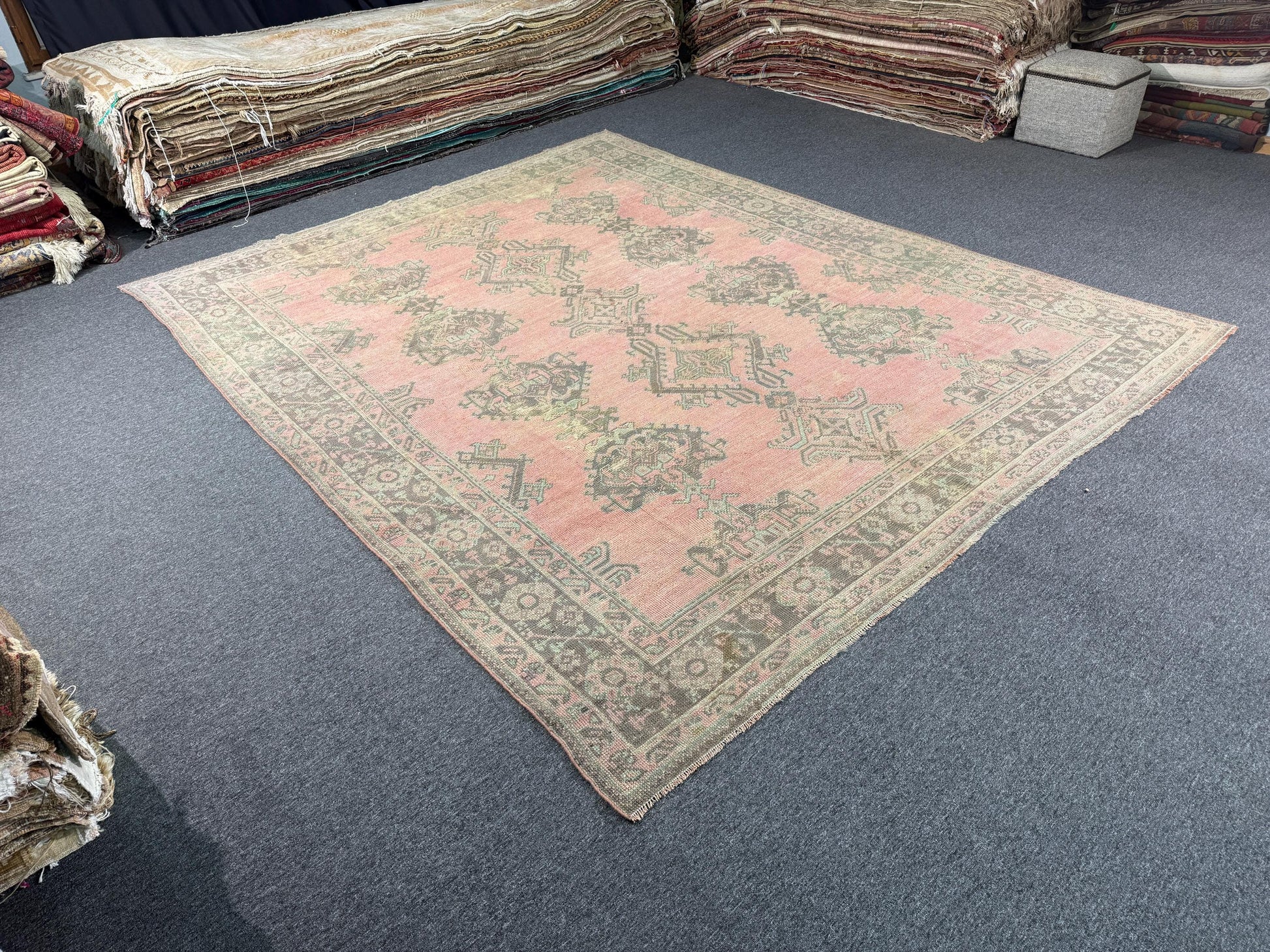 9x11'2 feet Vintage Turkish Anatolian Rug,Pink Color Rug,119