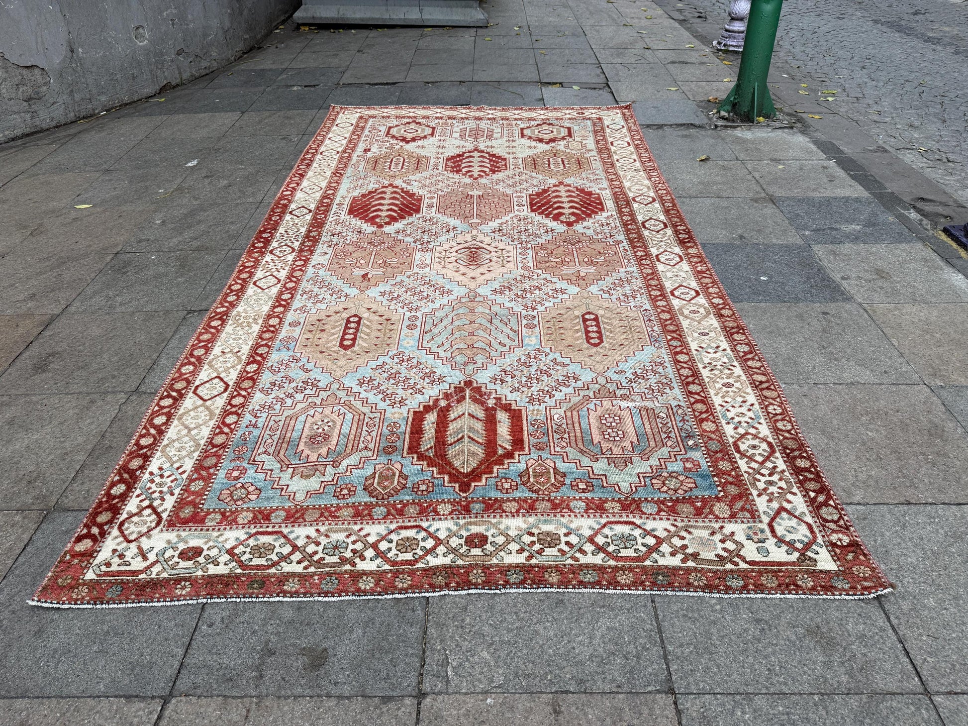 5'4"x10' feet Vintage Anatolian Wool Runner Rug, Blue Color Rug ,123