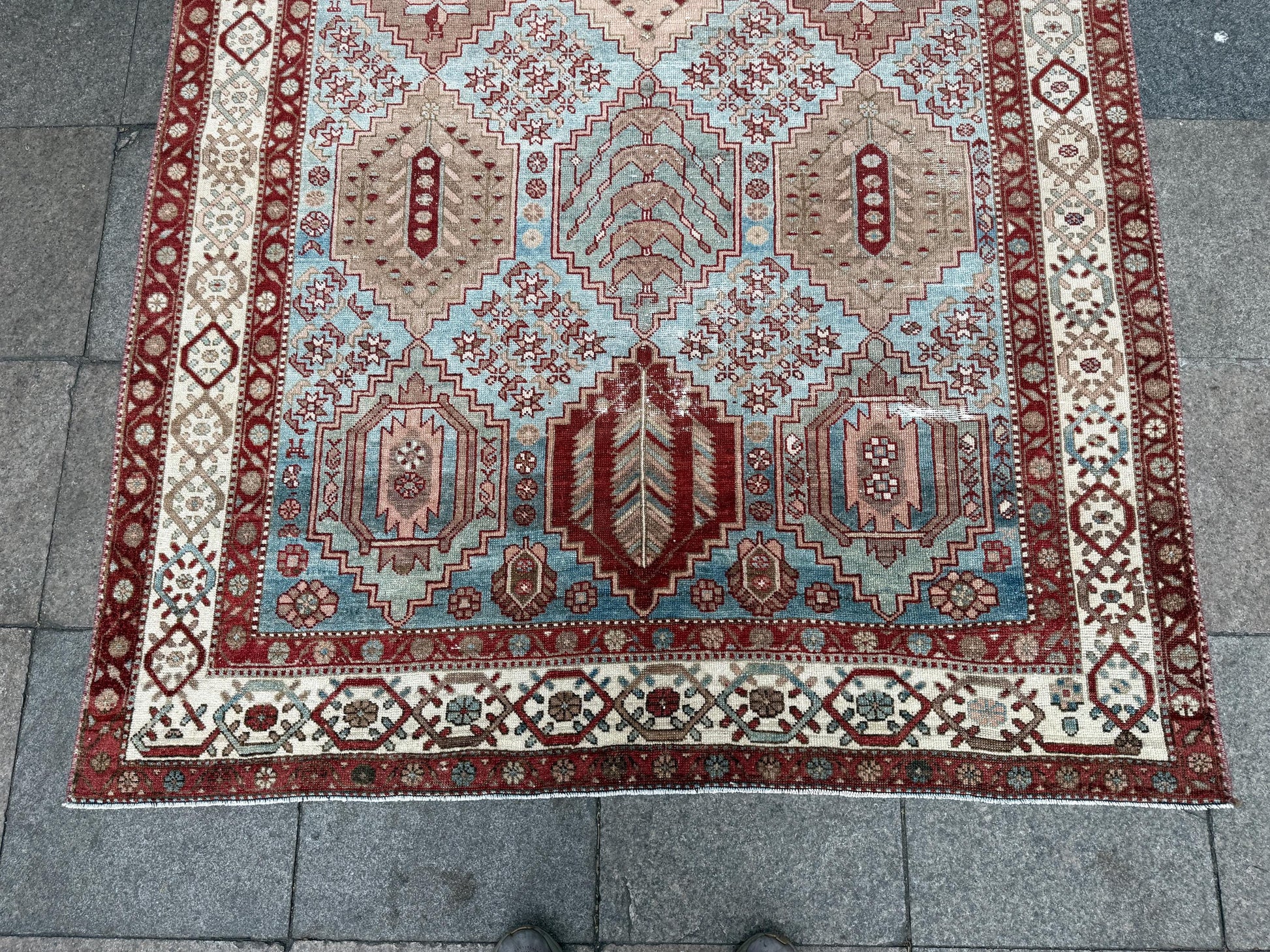 5'4"x10' feet Vintage Anatolian Wool Runner Rug, Blue Color Rug ,123