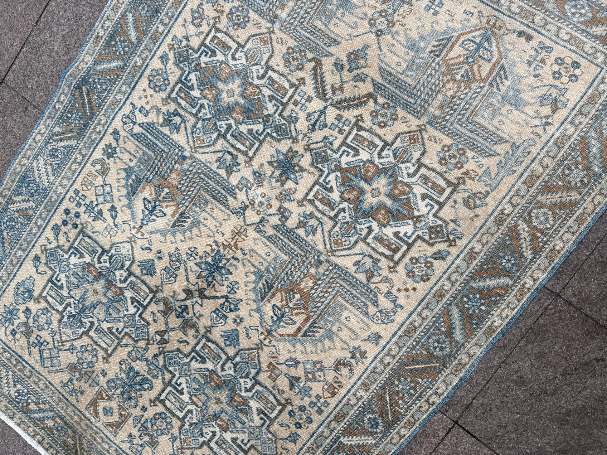 4'6"x6'3" feet Vintage Turkish Anatolian Rug,beige Floral Rug,131