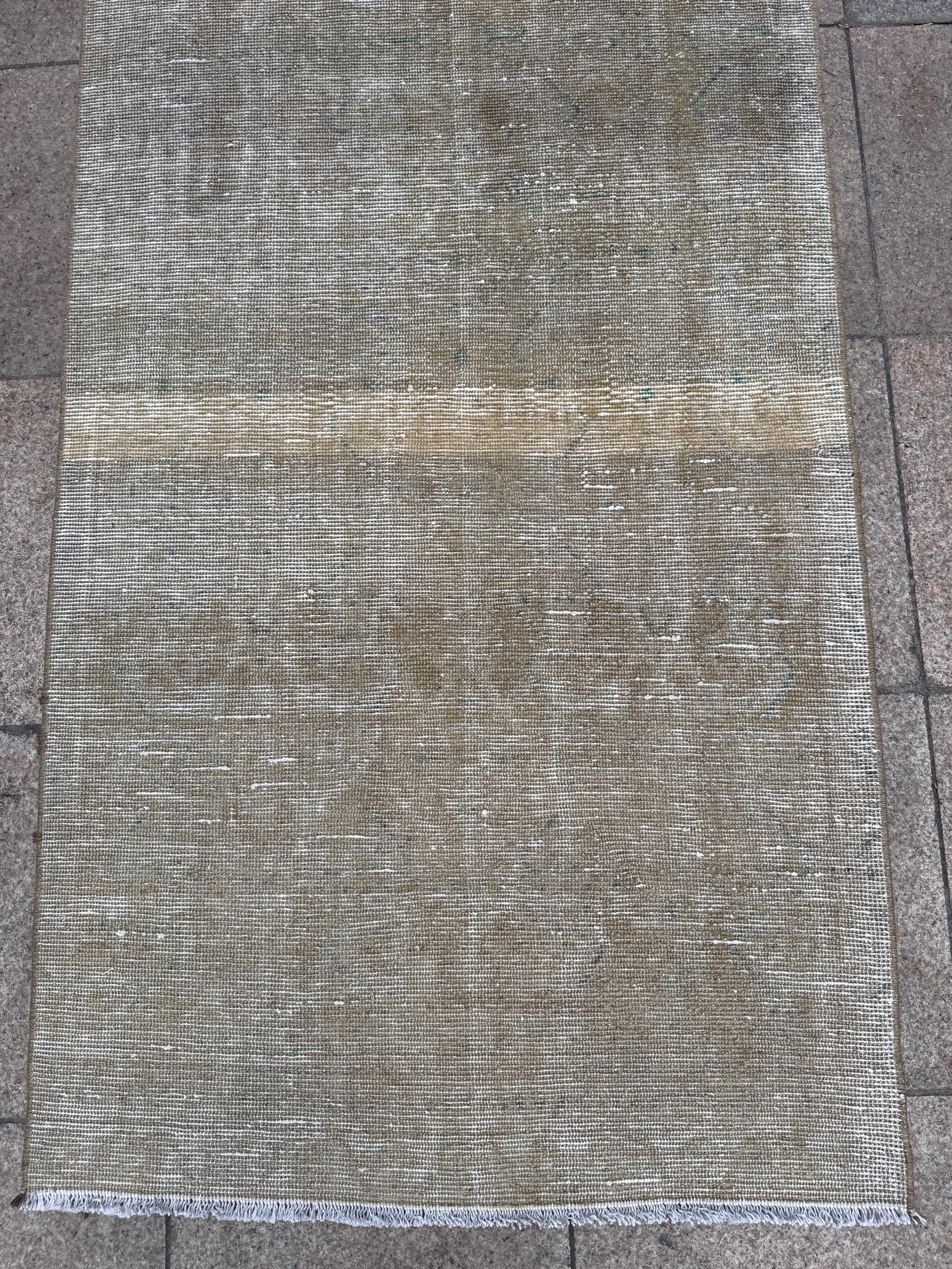 3'x16'5" feet Vintage Anatolian Wool Runner Rug,Beige Color Rug ,136