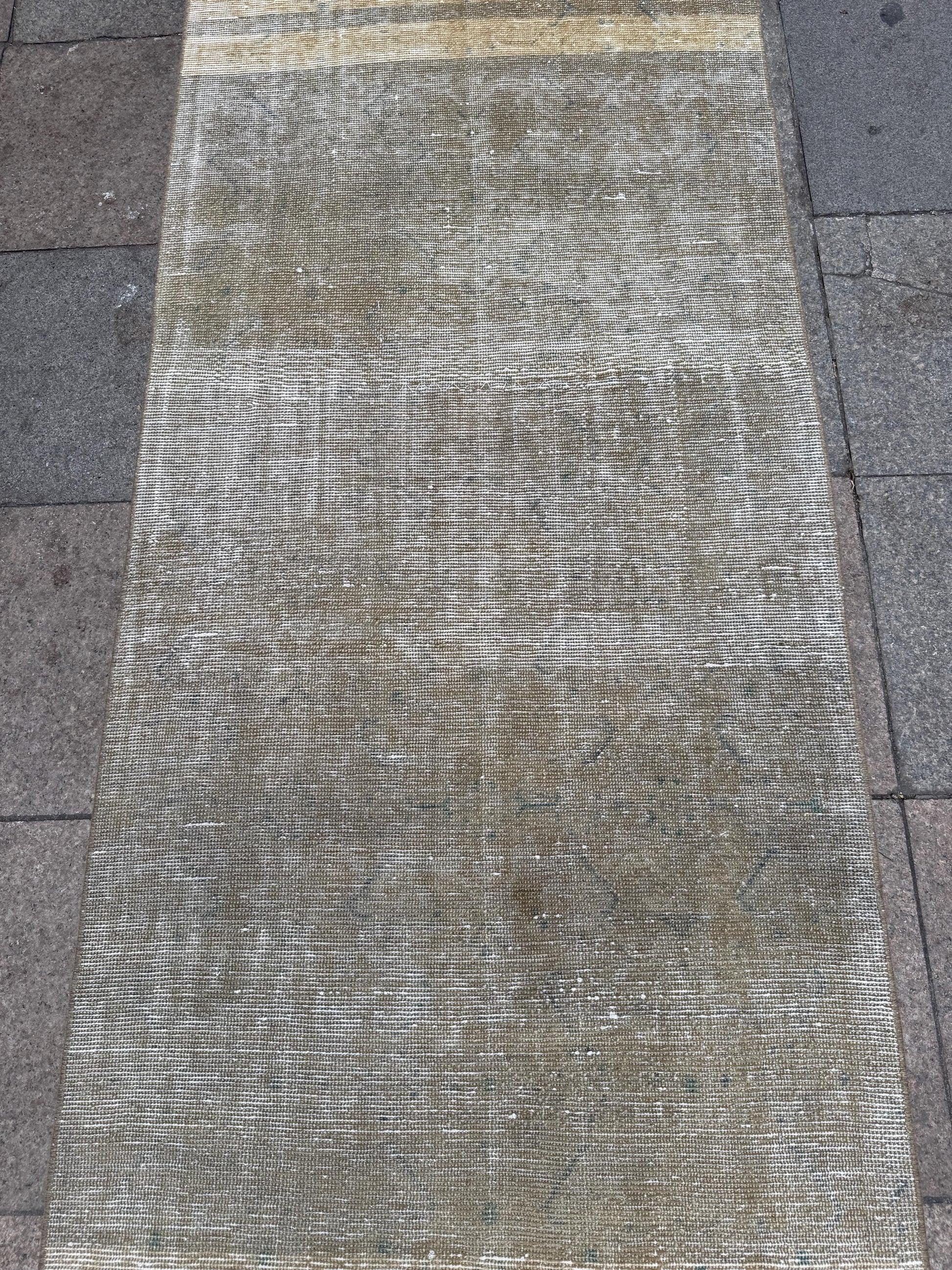 3'x16'5" feet Vintage Anatolian Wool Runner Rug,Beige Color Rug ,136