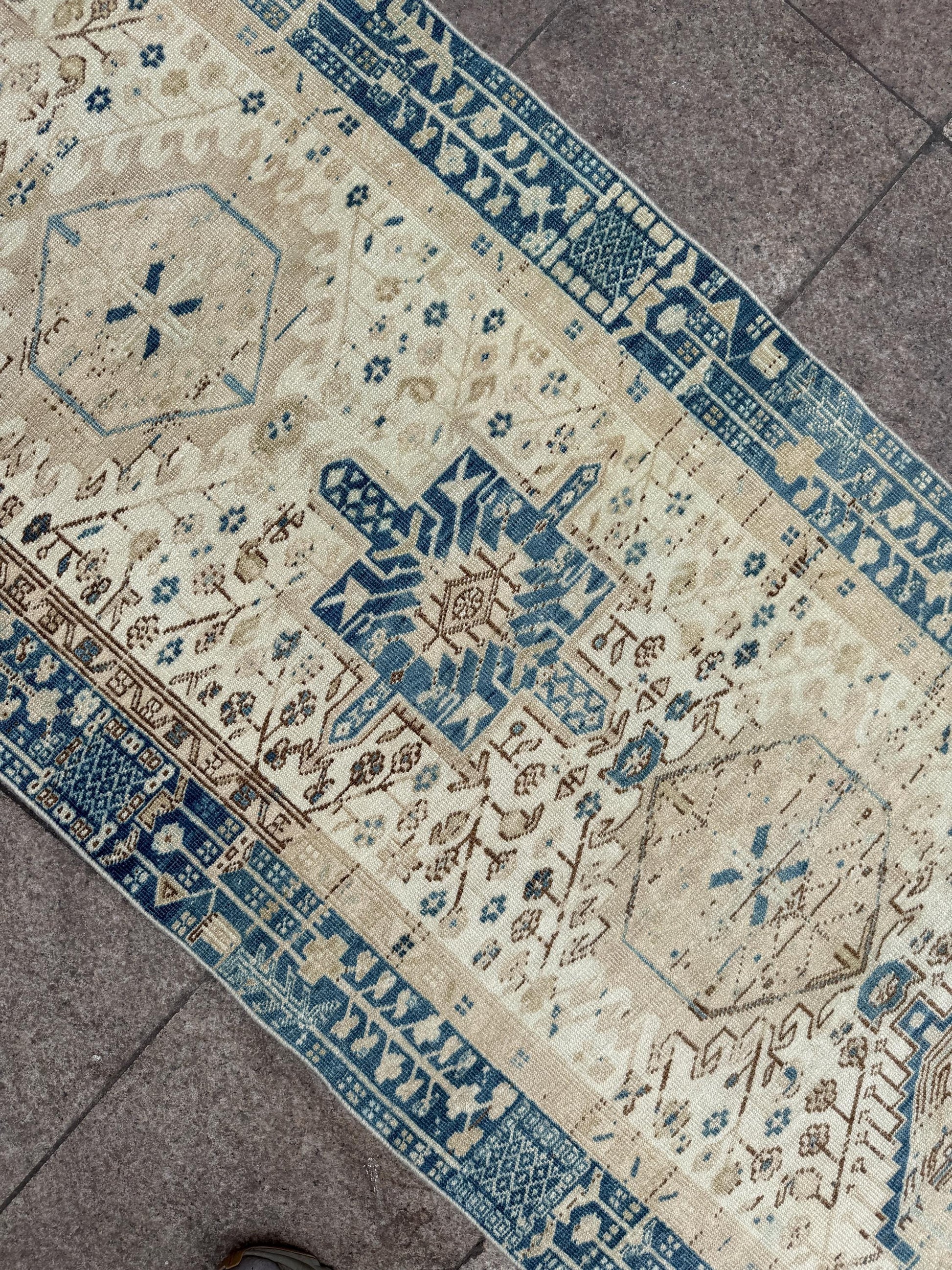 3'1"x13'5" feet Vintage Anatolian Wool Runner Rug,Beige Color Rug ,141