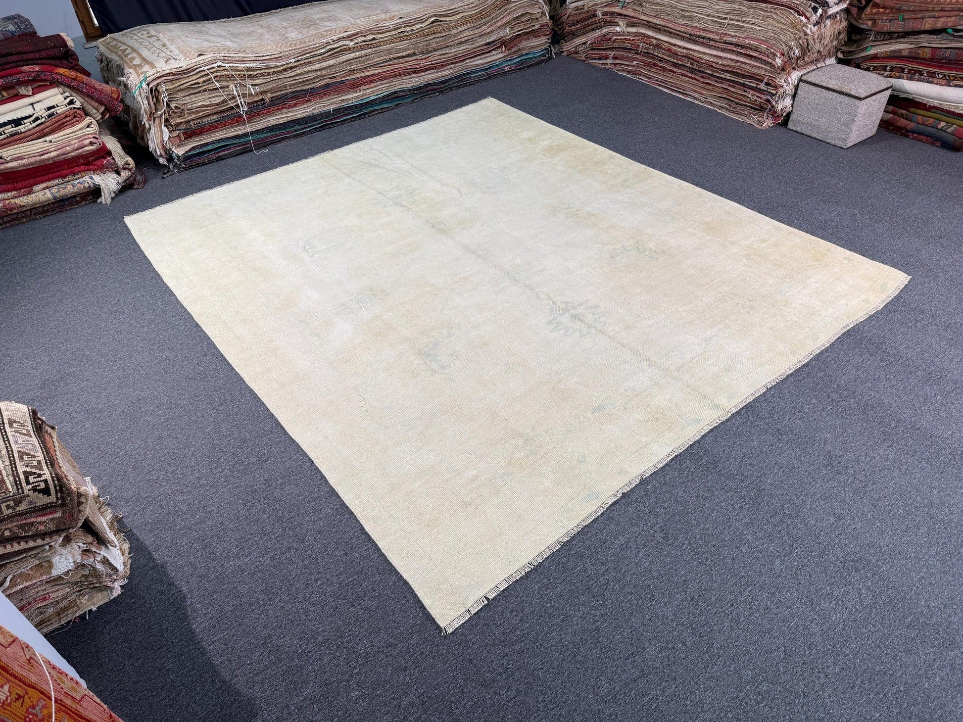 9'9"x11'2 feet Vintage Turkish Anatolian Rug,Beige Color Rug,899
