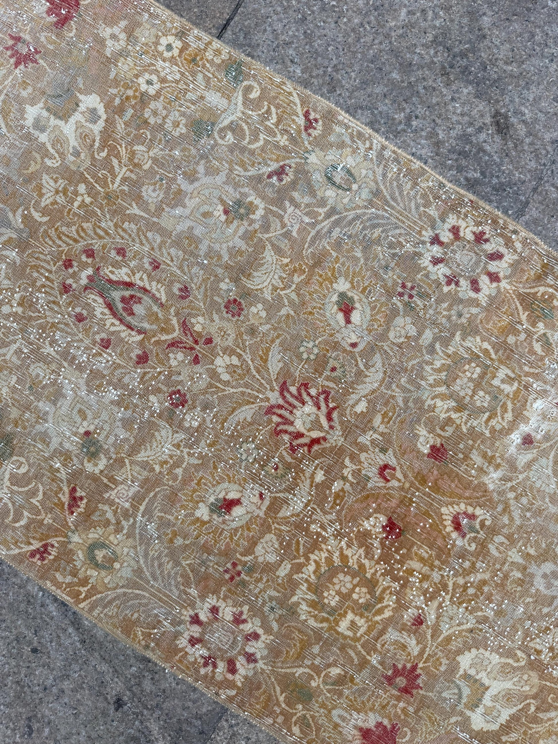 2'1"x9'6" feet Vintage Anatolian Wool Runner Rug,Geometric Decoritive Beige Rug ,564