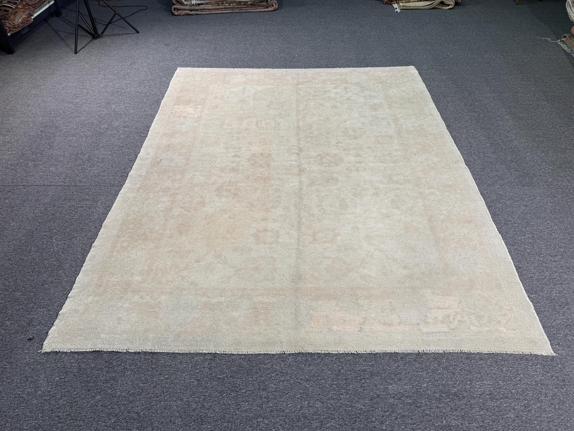 7'1"x9'2" feet Vintage Turkish Anatolian Rug,Beige Color Rug,812
