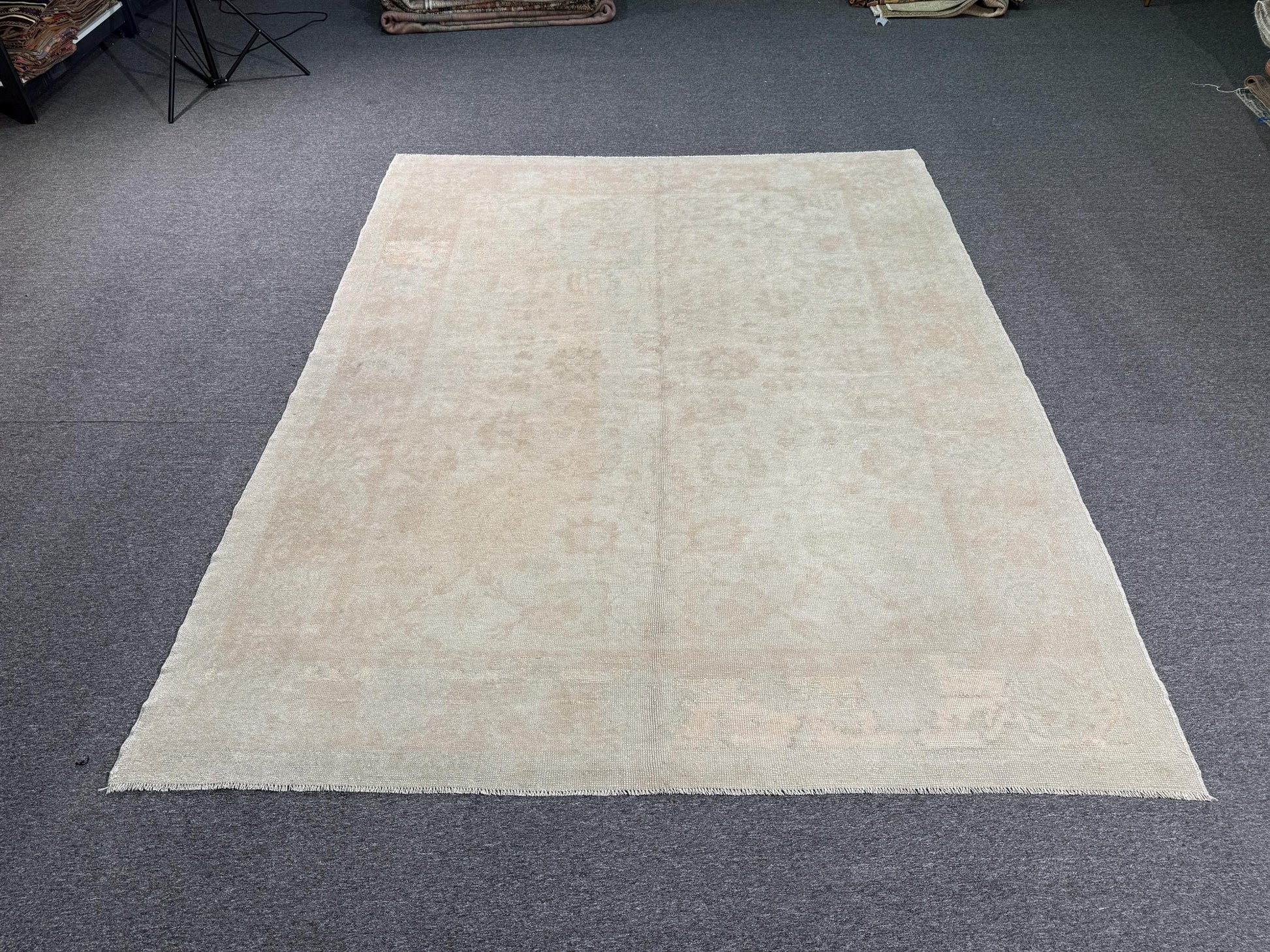 7'1"x9'2" feet Vintage Turkish Anatolian Rug,Beige Color Rug,812