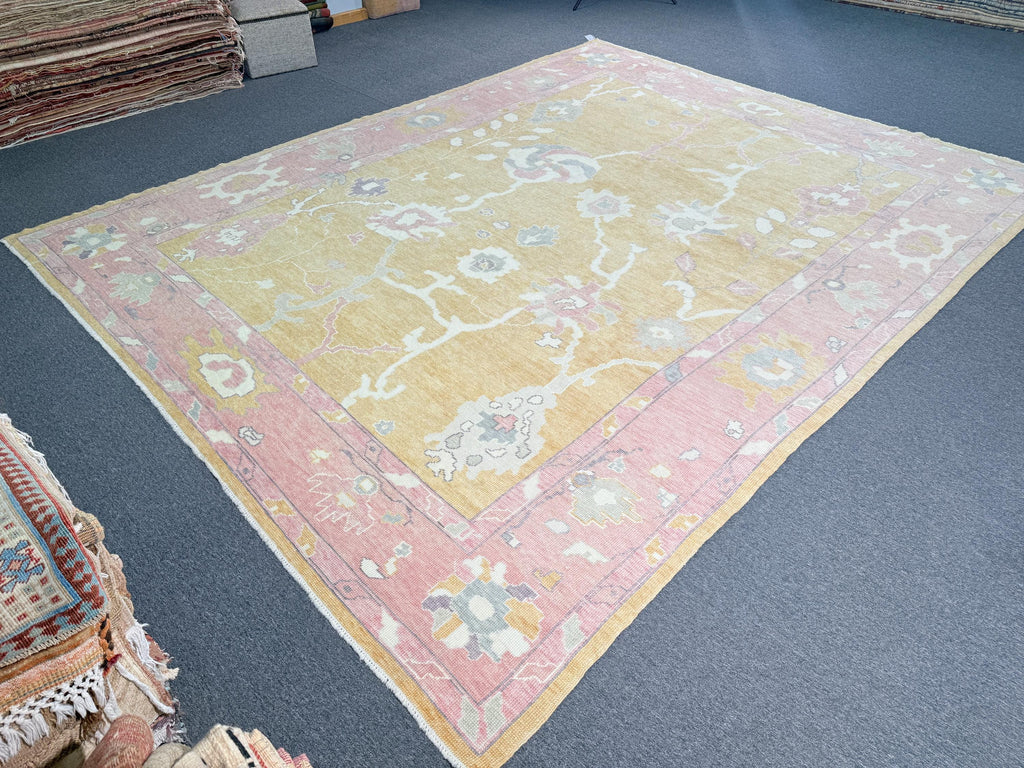 10'3"x13' feet Turkish Oushak Rug,Yellow Color Rug,066