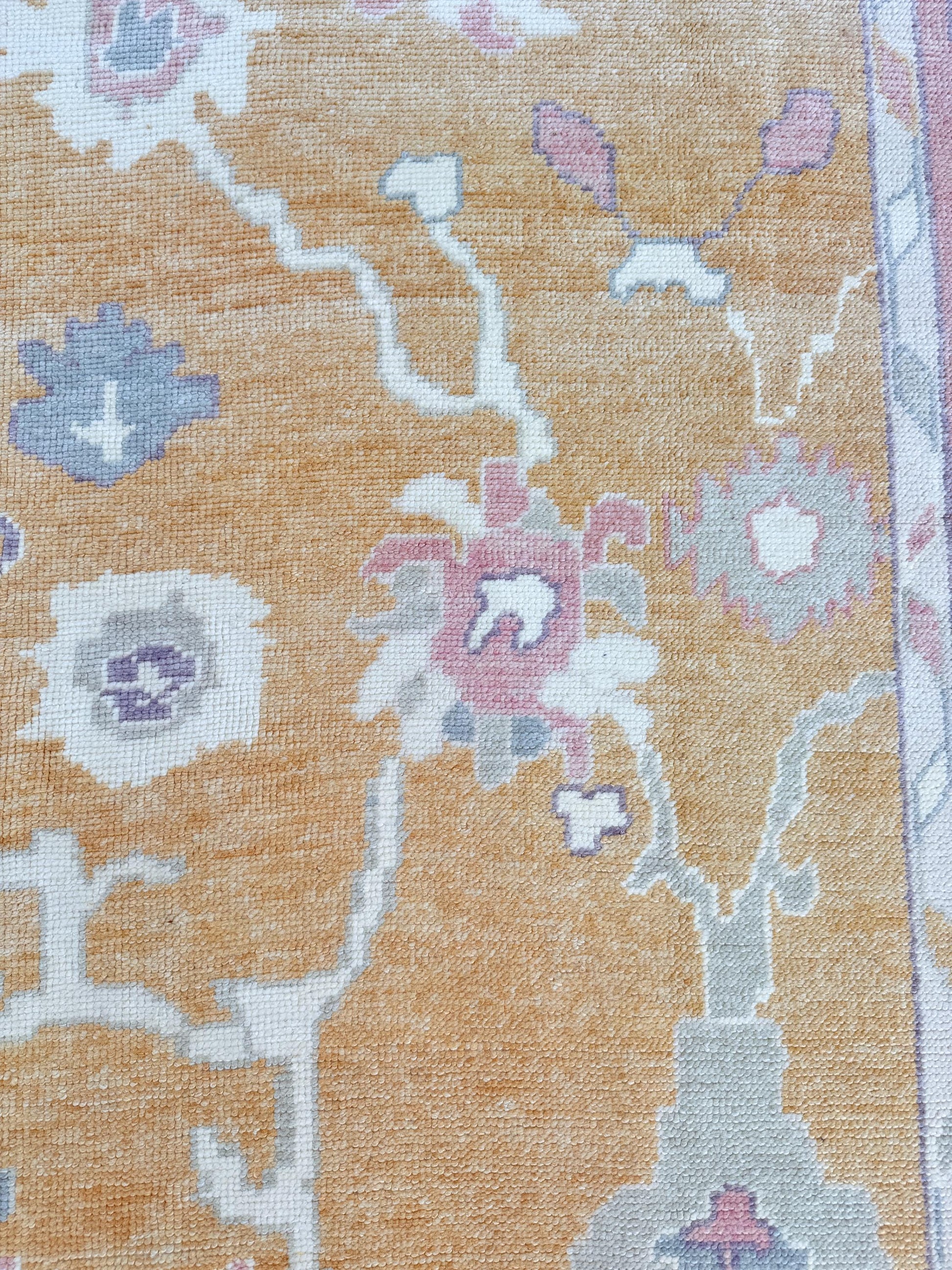 8'1"x9'7" feet Turkish Oushak Rug,Yellow Color Rug,068