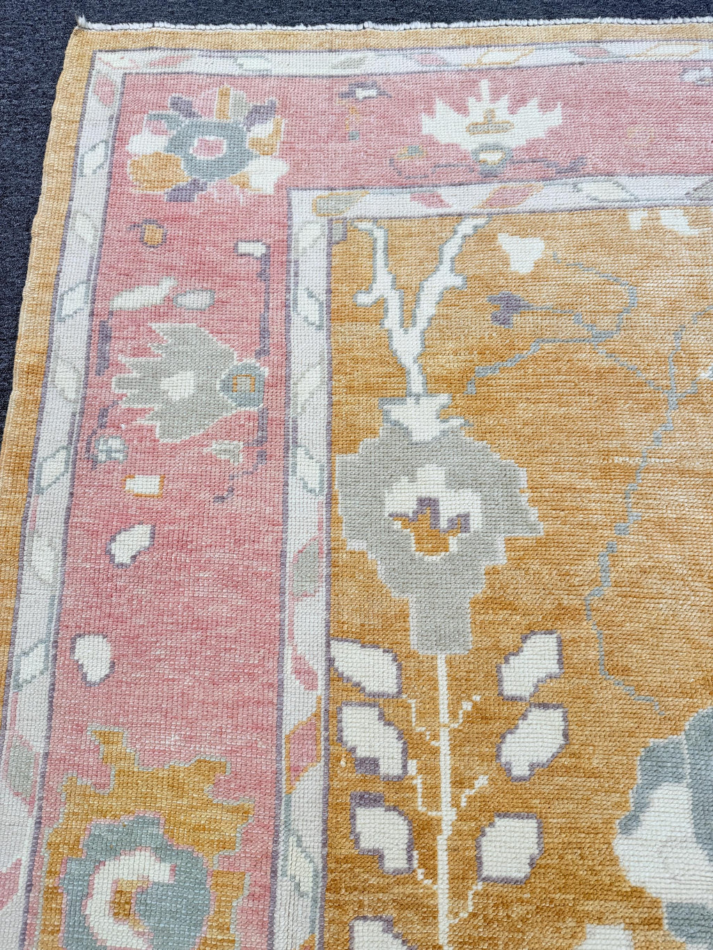 8'1"x9'7" feet Turkish Oushak Rug,Yellow Color Rug,068